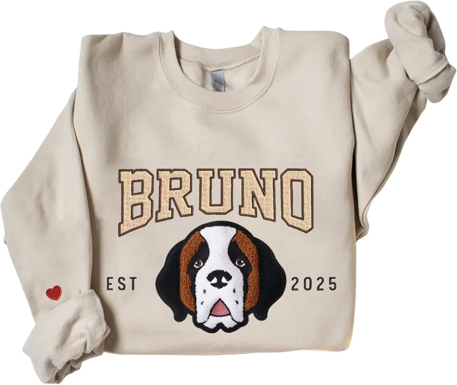 Custom Pet Embroidered Sweatshirt, Embroidered Dog Sweatshirt Faux Fur Tex, Custom Dog Face Embroidered Sweatshirt From Photo, Pet Lovers Gift, Gift For Mom