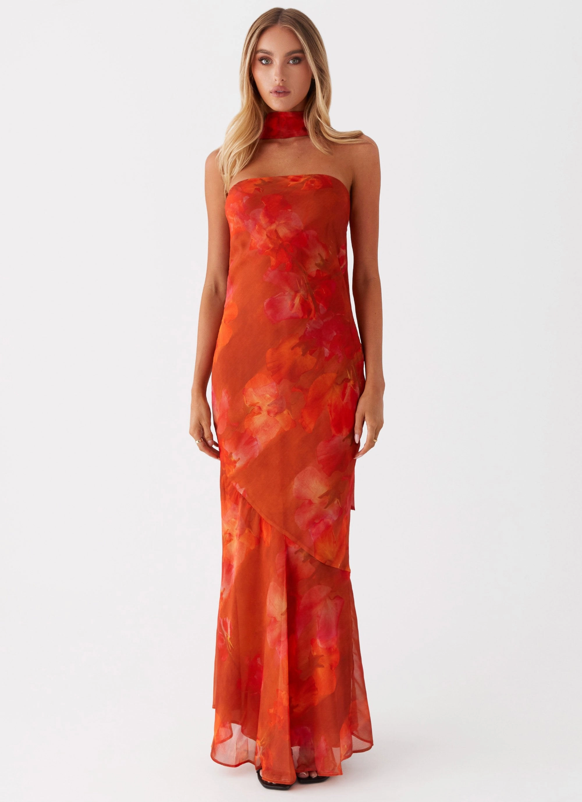 Under The Pagoda Maxi Dress - Amber Muted Tones