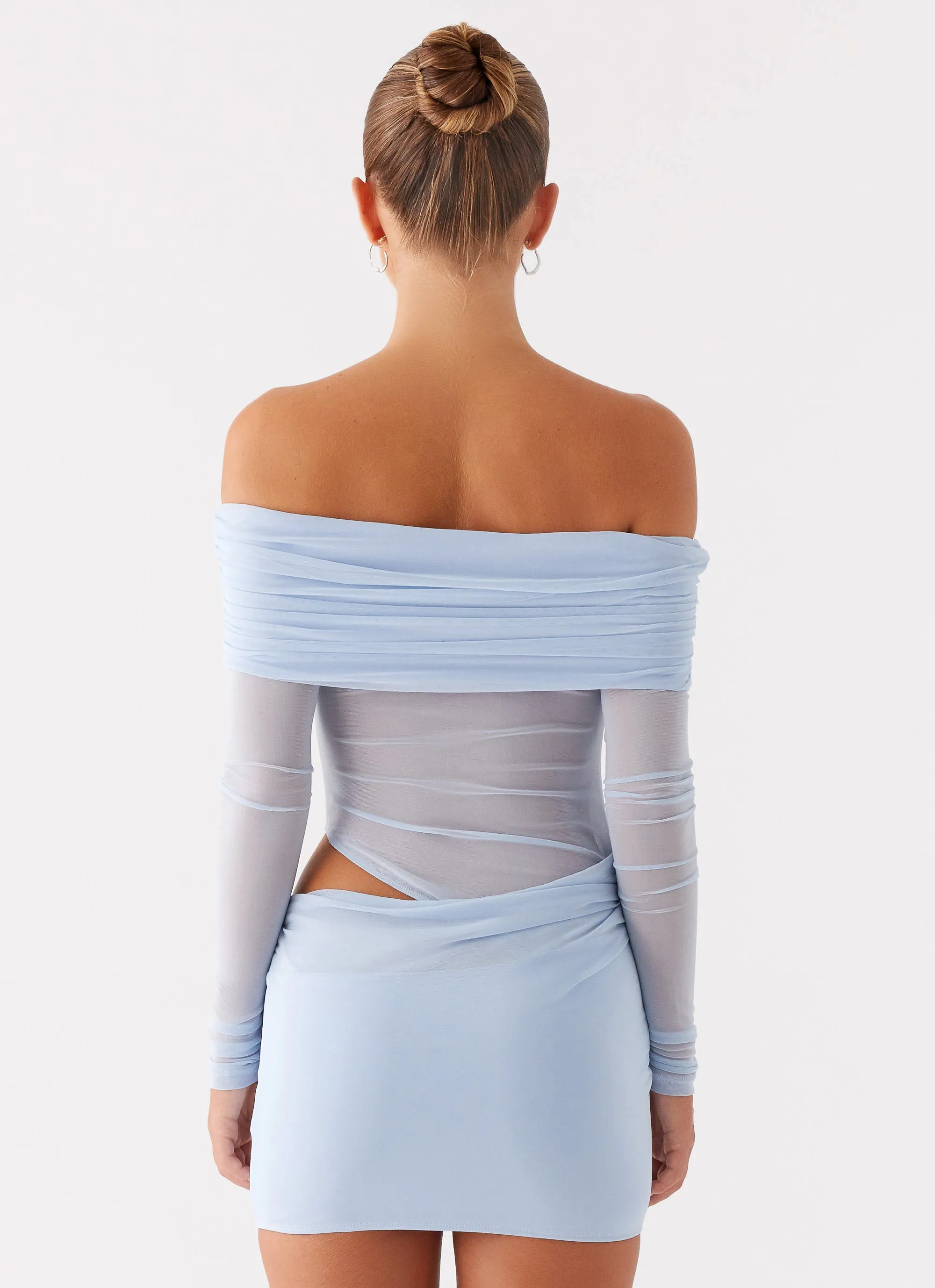 No Doubt Mini Dress - Blue Trendy Layering Fashionable Wear