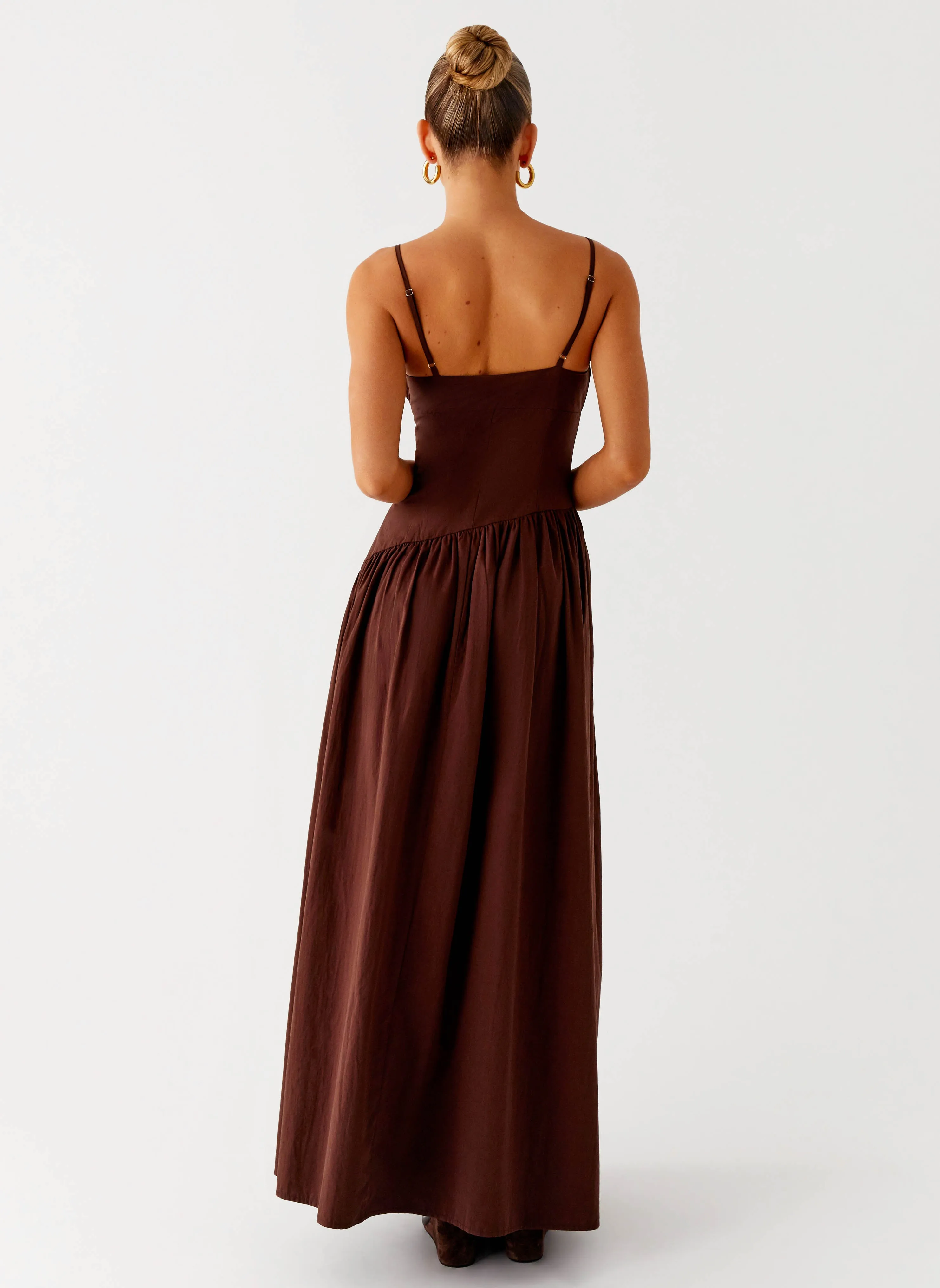 Minimal Touch Event Favorite Yuna Drop Waist Maxi Dress - Chocolate