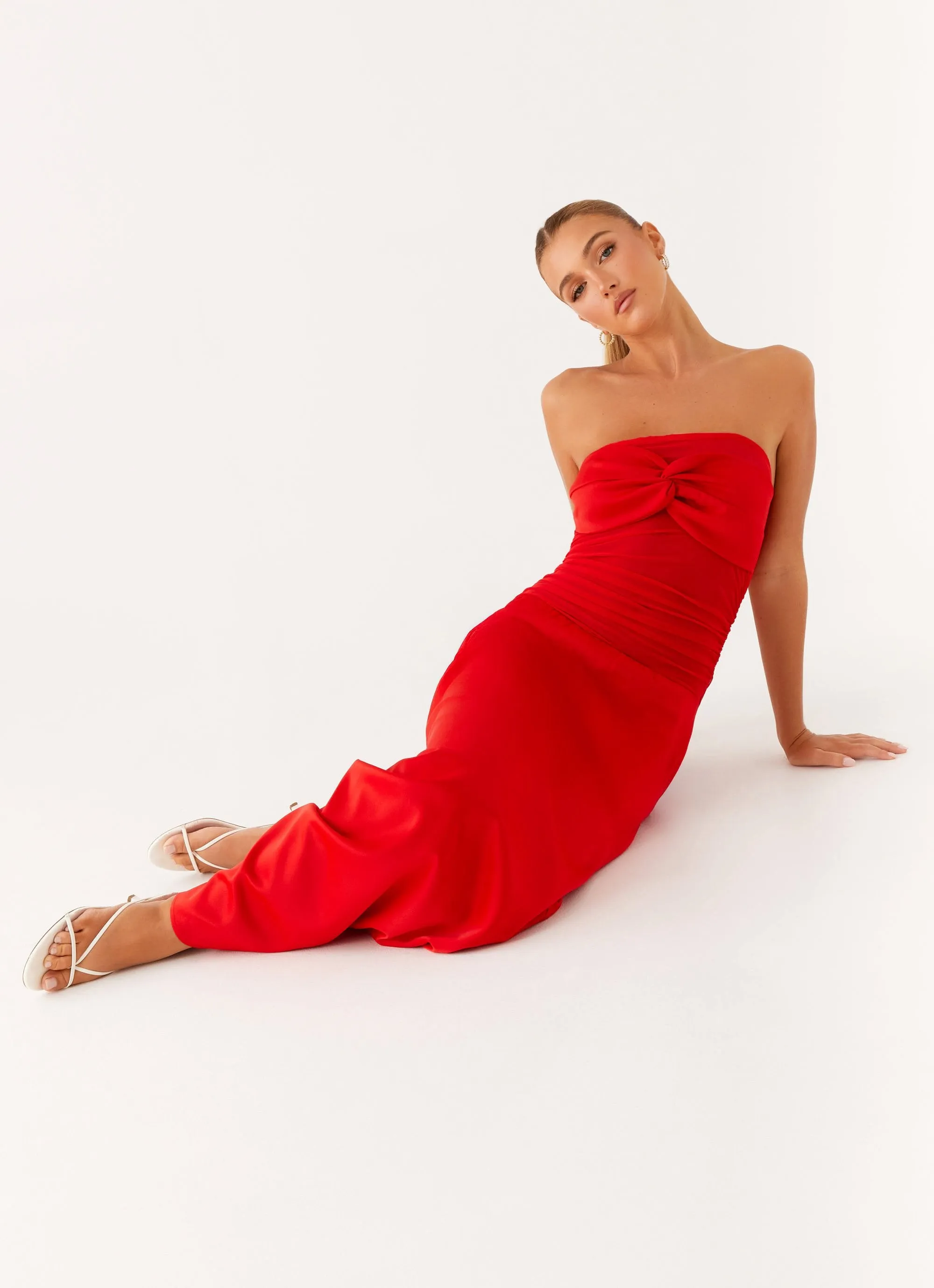 Draped Layer Vibe Choice Rewind Maxi Dress - Tangerine