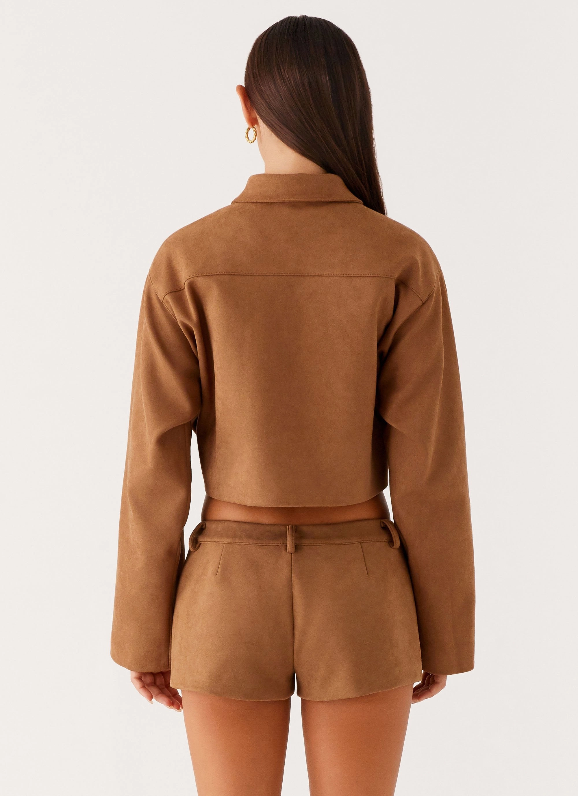 Gio Crop Jacket - Brown Durable Chill Piece