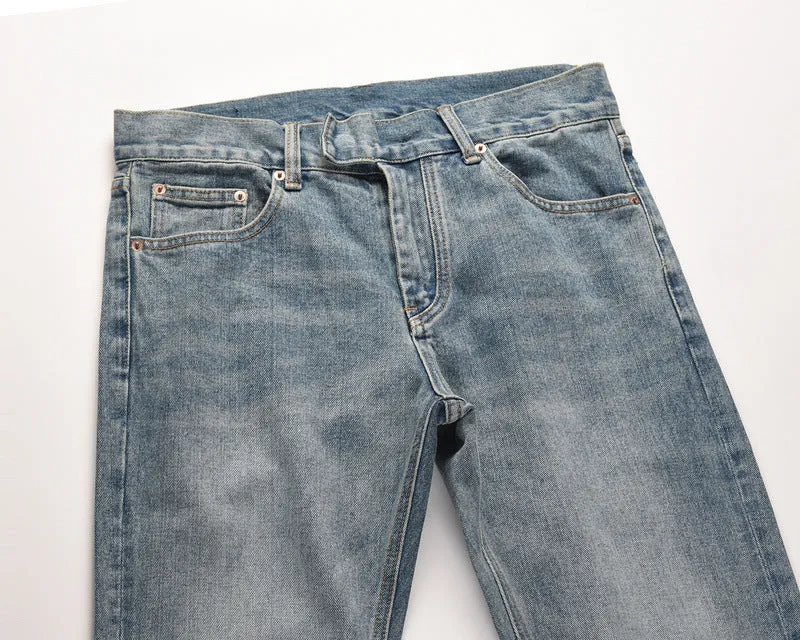 Cut Jeans High Street Style All-match Slim Fit Trousers