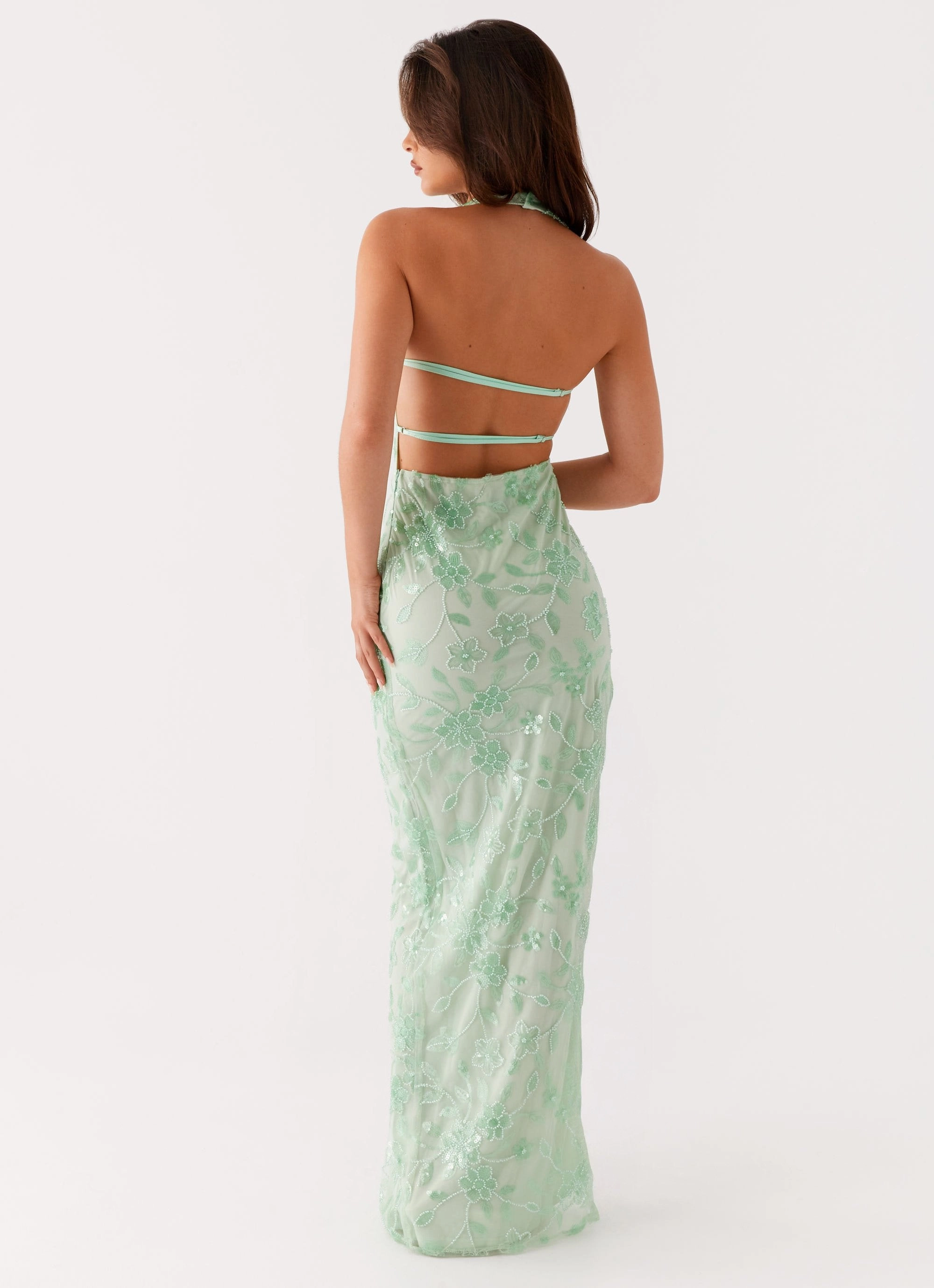 Cydney Beaded Maxi Dress - Sage Smart Wear Polished Layer