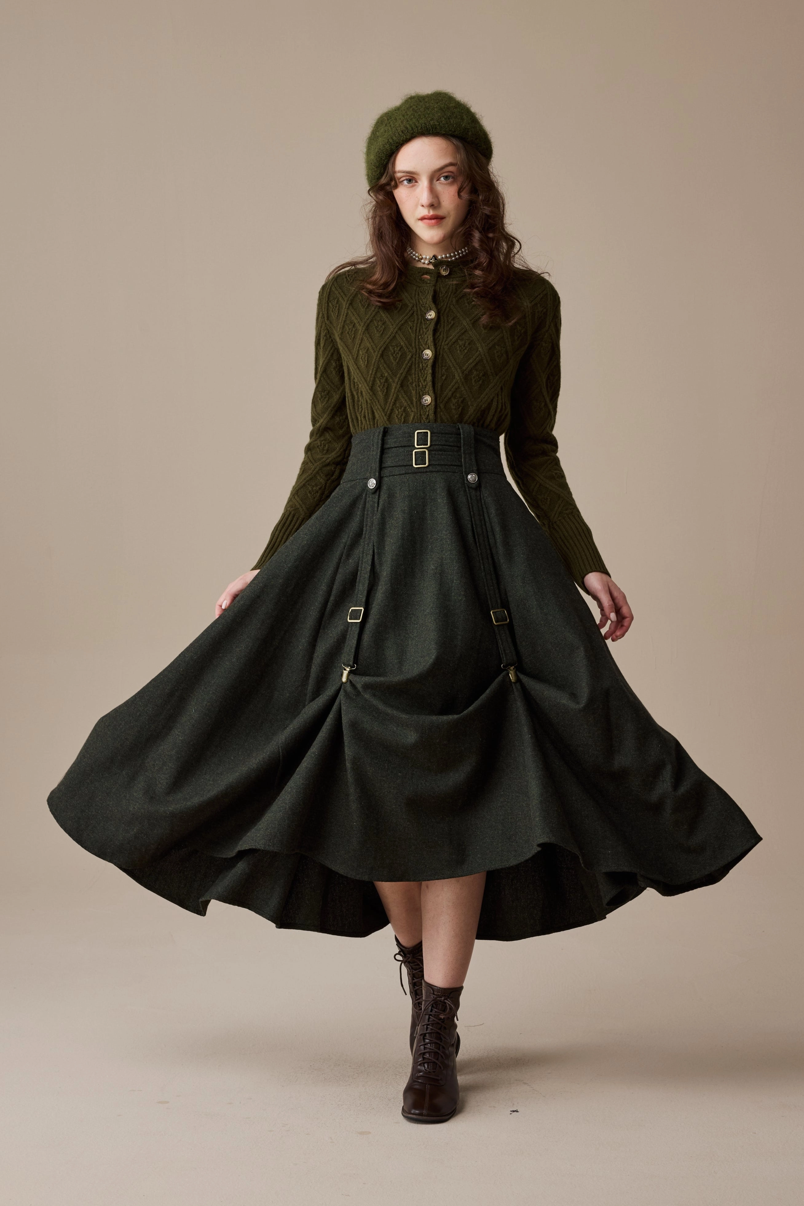 Antibacterial Fabric UV Protective Layer Cynthia 16 | Adjustable wool skirt