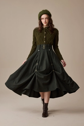 Antibacterial Fabric UV Protective Layer Cynthia 16 | Adjustable wool skirt