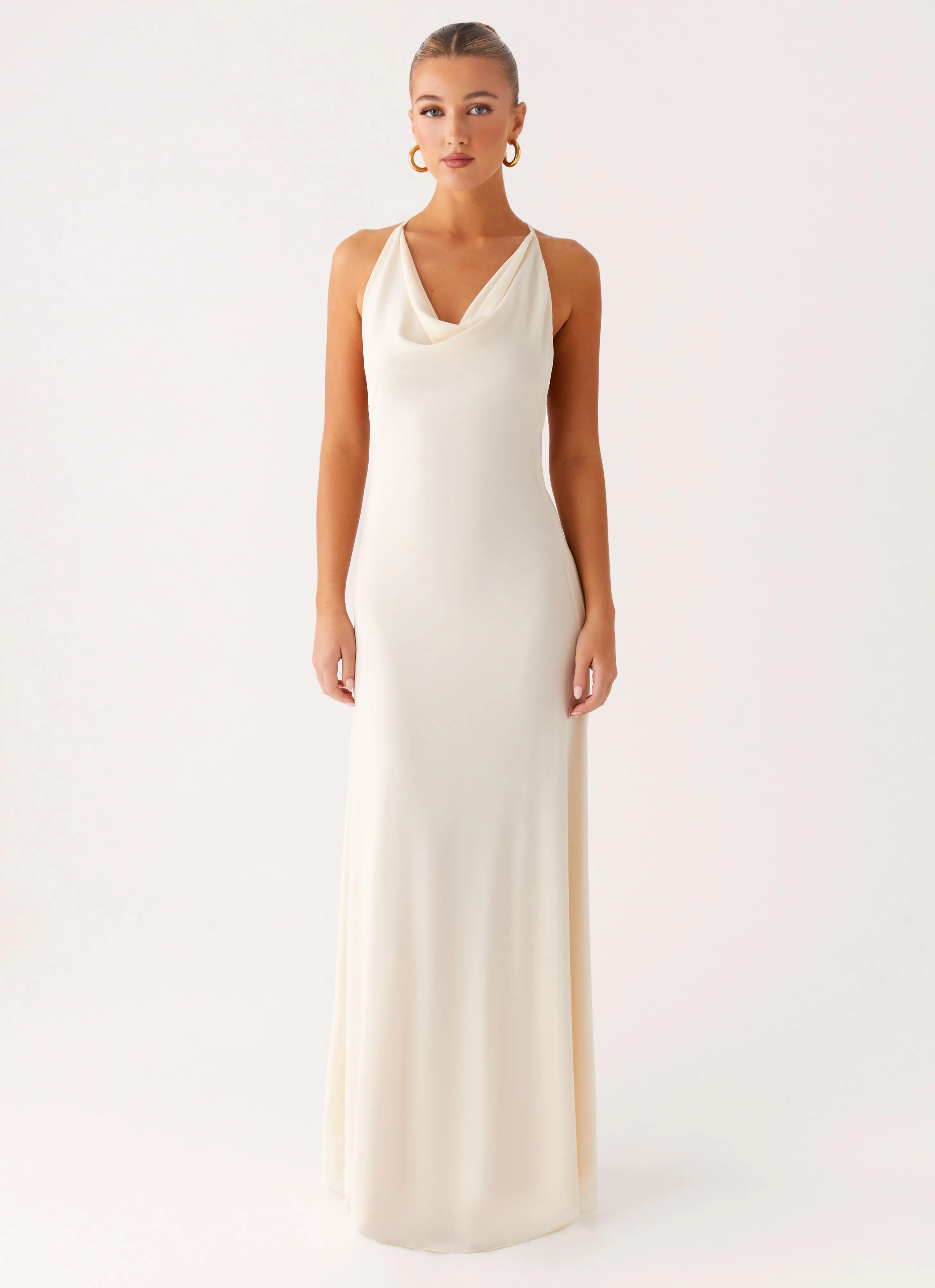 Dahliana Maxi Dress - Off White Airy Silk