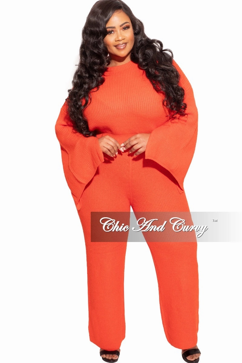 Flex Fit Final Sale Plus Size Knit 2-piece Set in Orange