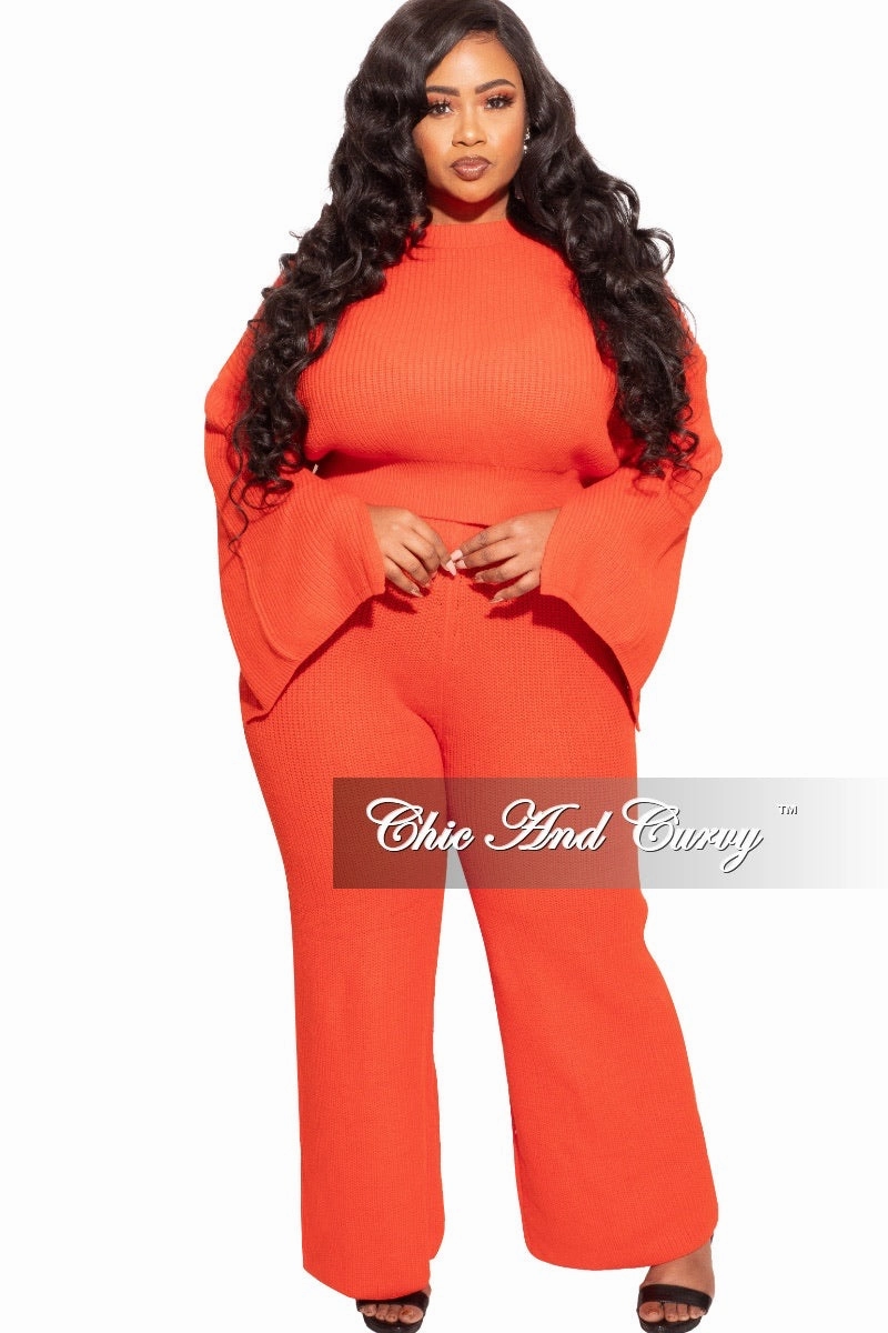 Easy Care Daily Motion Final Sale Plus Size Knit 2-piece Set in Orange