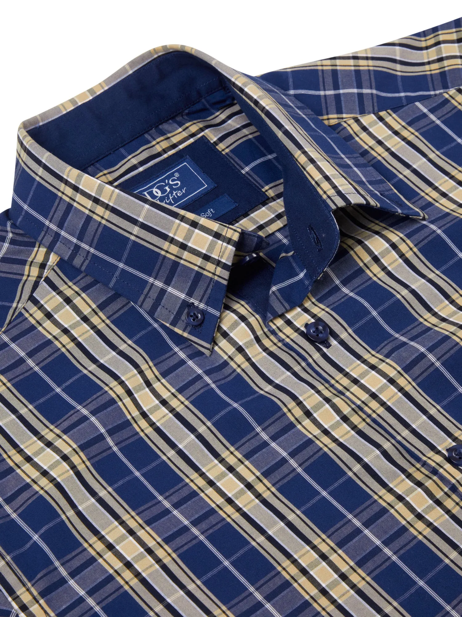 Daniel Grahame Long Sleeve Checkered Casual Shirt 28 - Blue/Beige