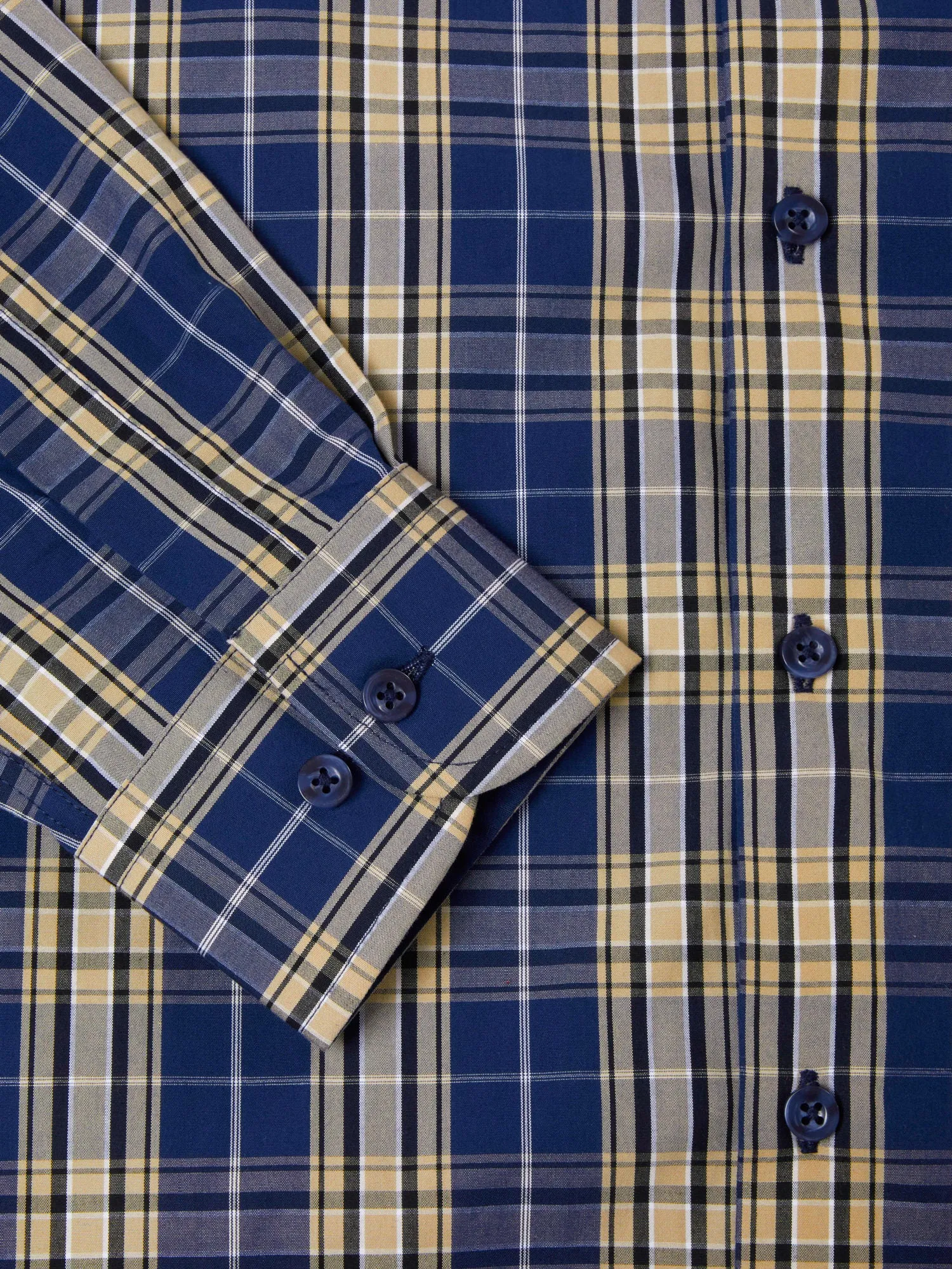 Daniel Grahame Long Sleeve Checkered Casual Shirt 28 - Blue/Beige