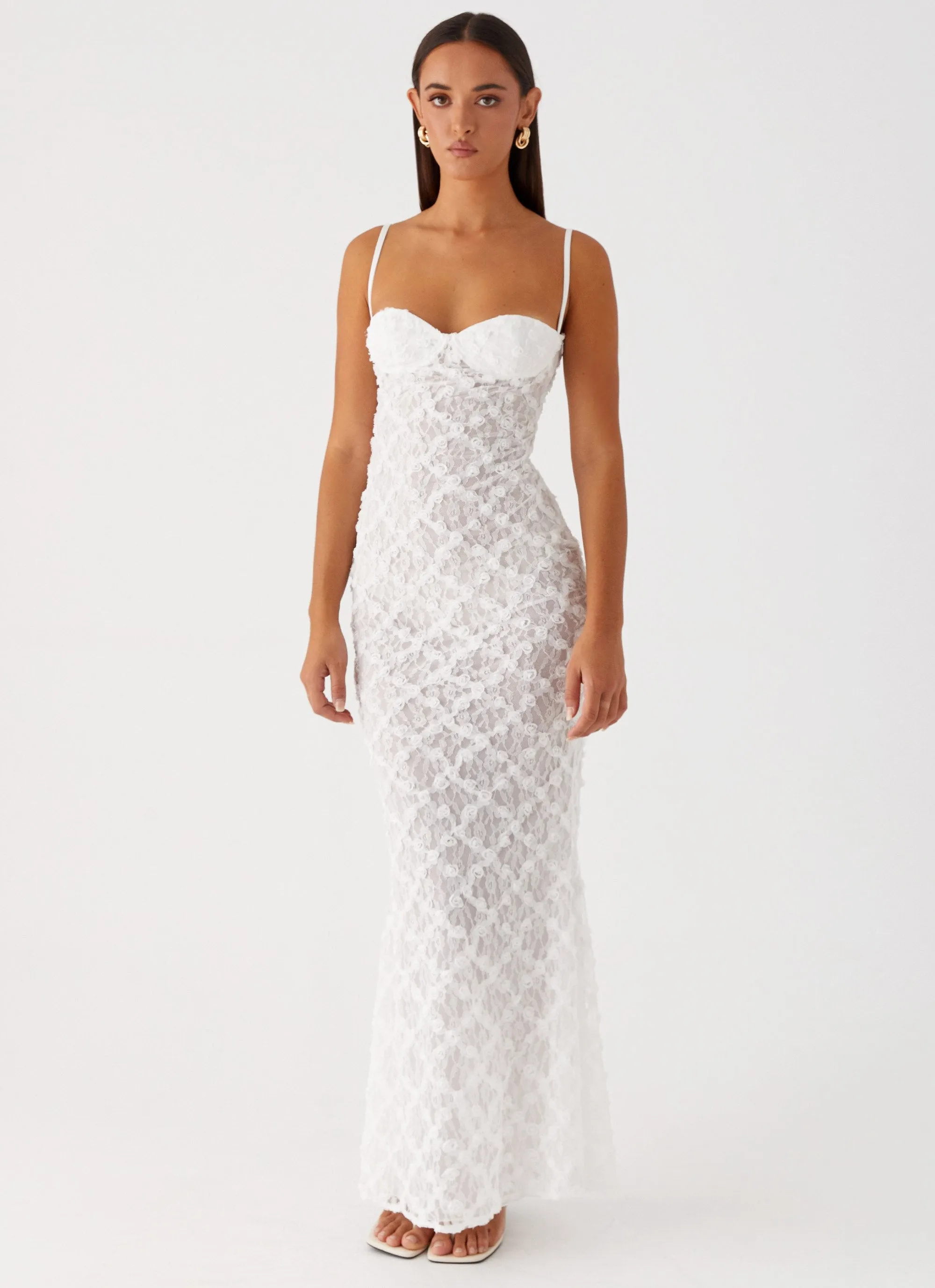 That Girl Maxi Dress - White Basic Warm Soft Texture