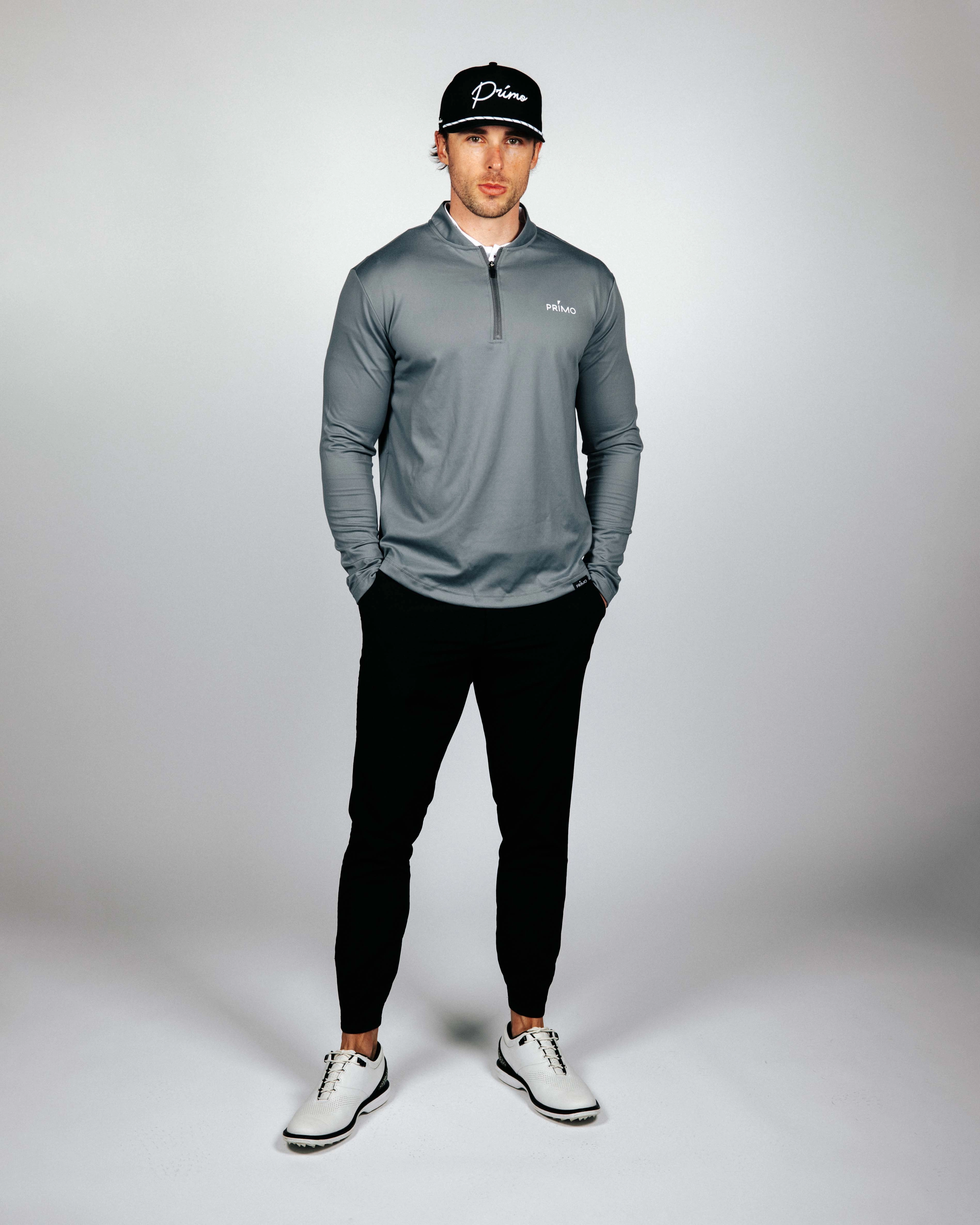 Summer Polo Sweat Absorbent Inner Layer Dark Gray Blade Quarter Zip