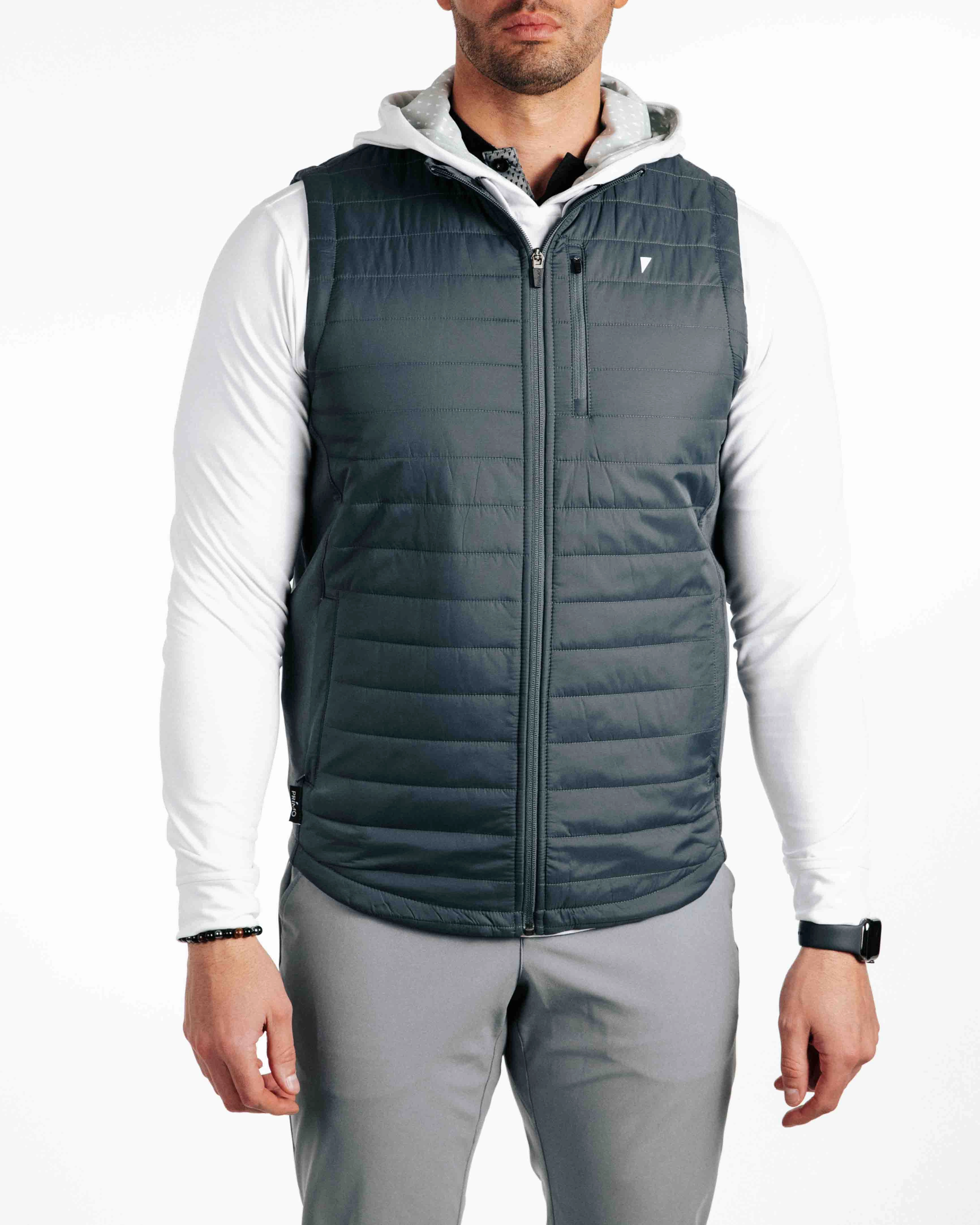 Dark Gray Puff Vest All Year Utility Inspired Look