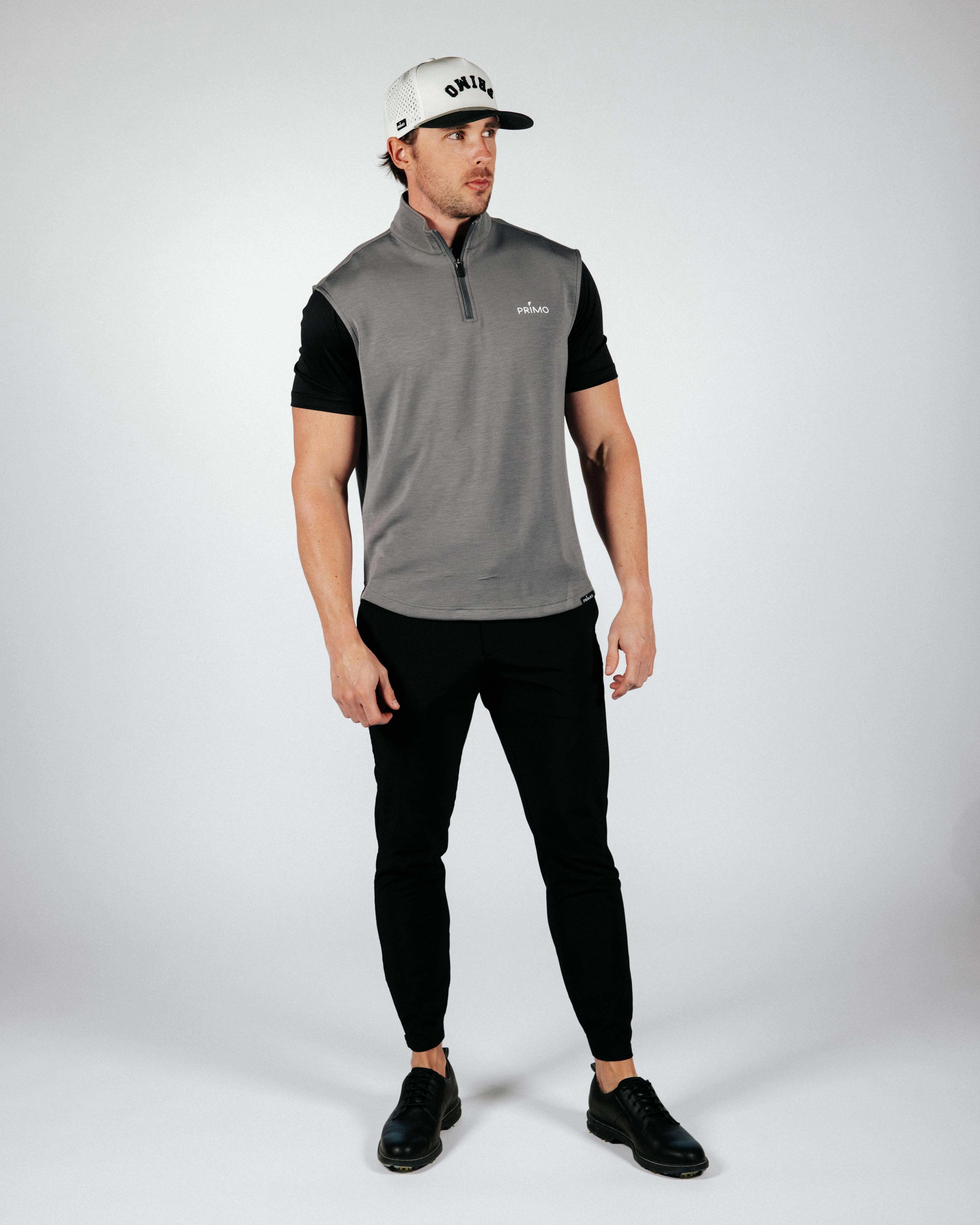 Compression Gradient Dark Gray Quarter Zip Vest