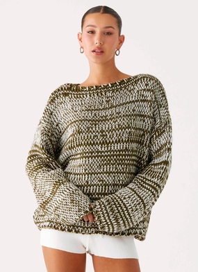 Weather Smart Look Darla Oversized Knit Jumper - Khaki