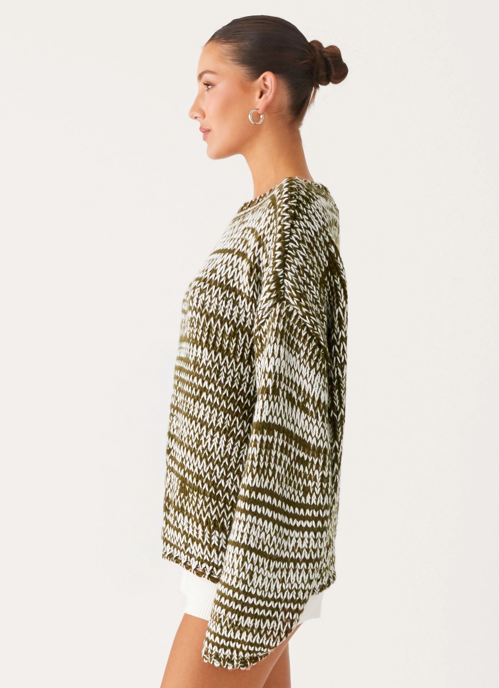 Universal Fit Framework Darla Oversized Knit Jumper - Khaki