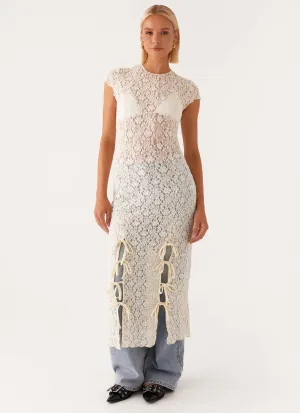 Gisele Lace Midi Dress - Ivory Smart Wear