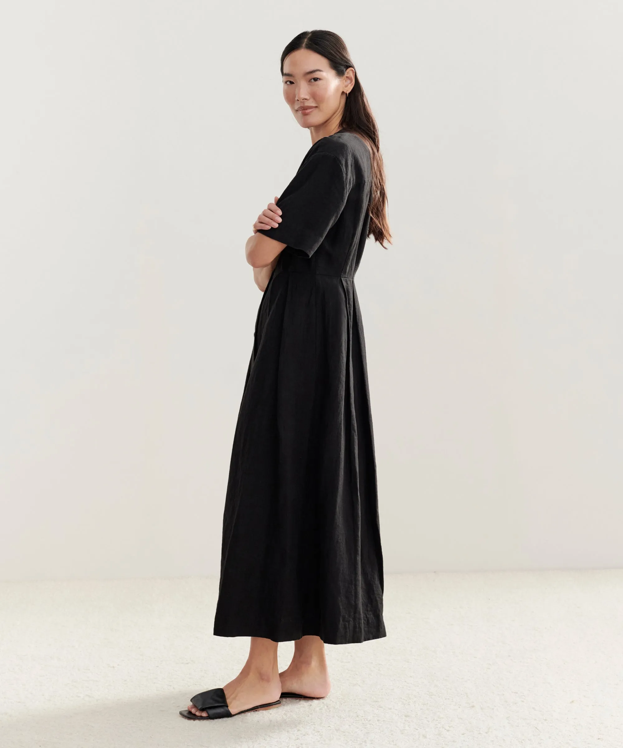 Day Dress Work Vibe Feminine off-the-shoulder gown