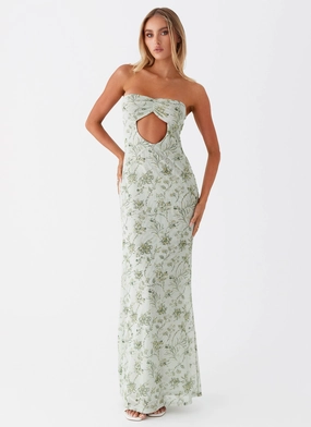Polished Fit Dearest Maxi Dress - Sage Floral
