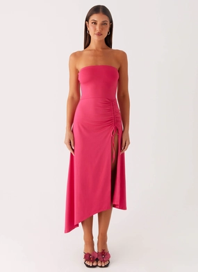 Climate-Adaptive Laoise Midi Dress - Hot Pink
