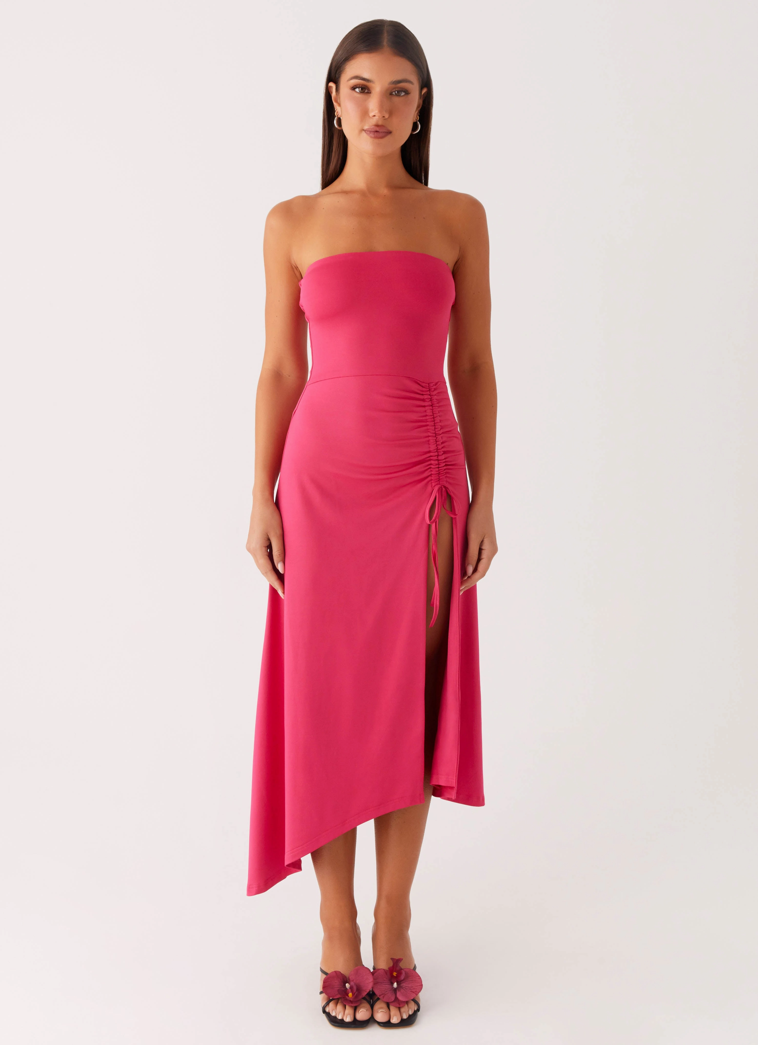 Climate-Adaptive Laoise Midi Dress - Hot Pink