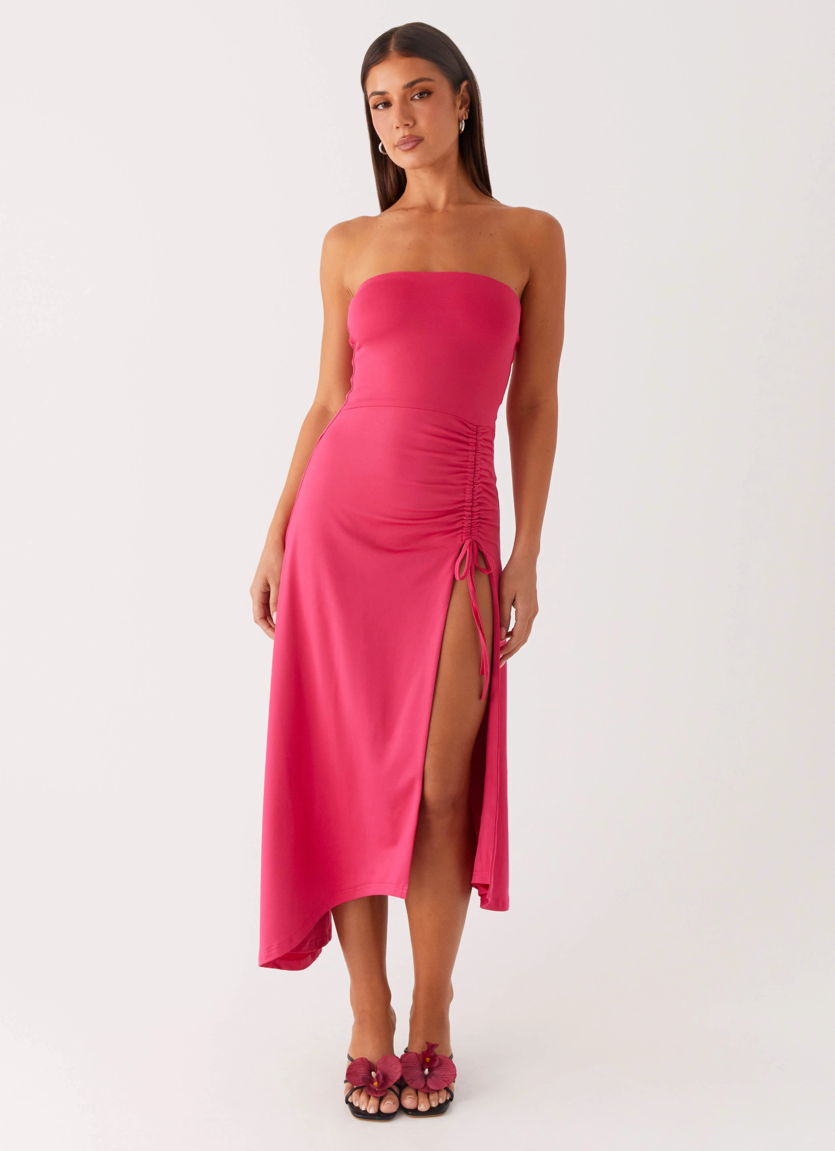 Evening-Wear Grab Now Laoise Midi Dress - Hot Pink