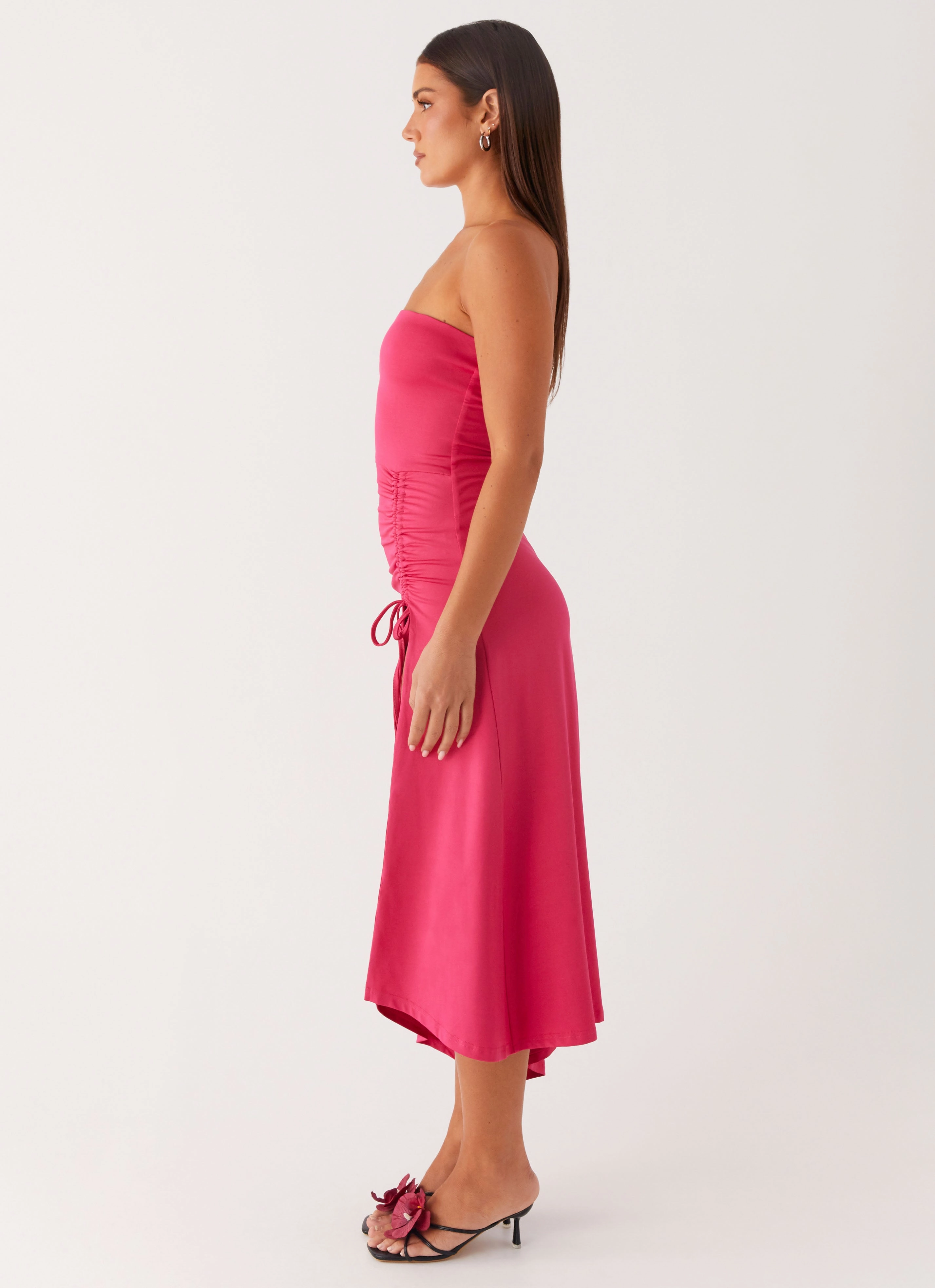 Bless Glow Laoise Midi Dress - Hot Pink