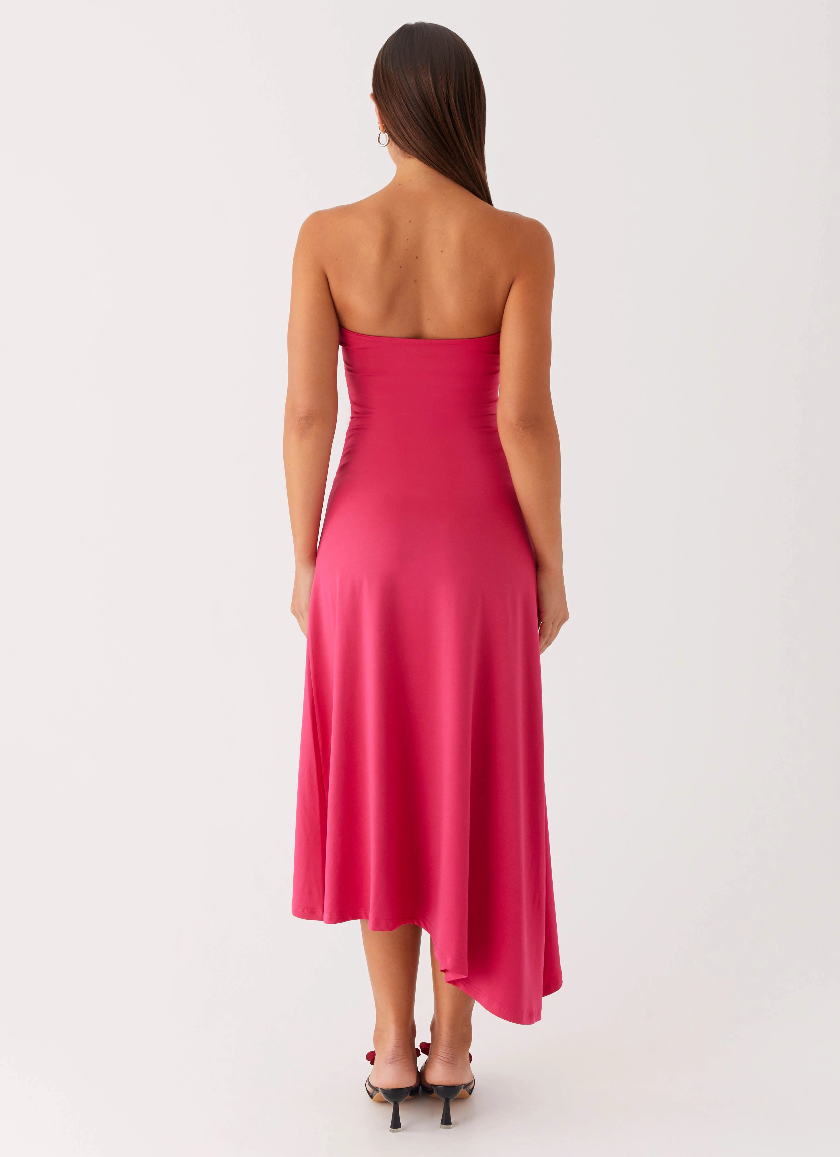 Elegant Silhouette Laoise Midi Dress - Hot Pink