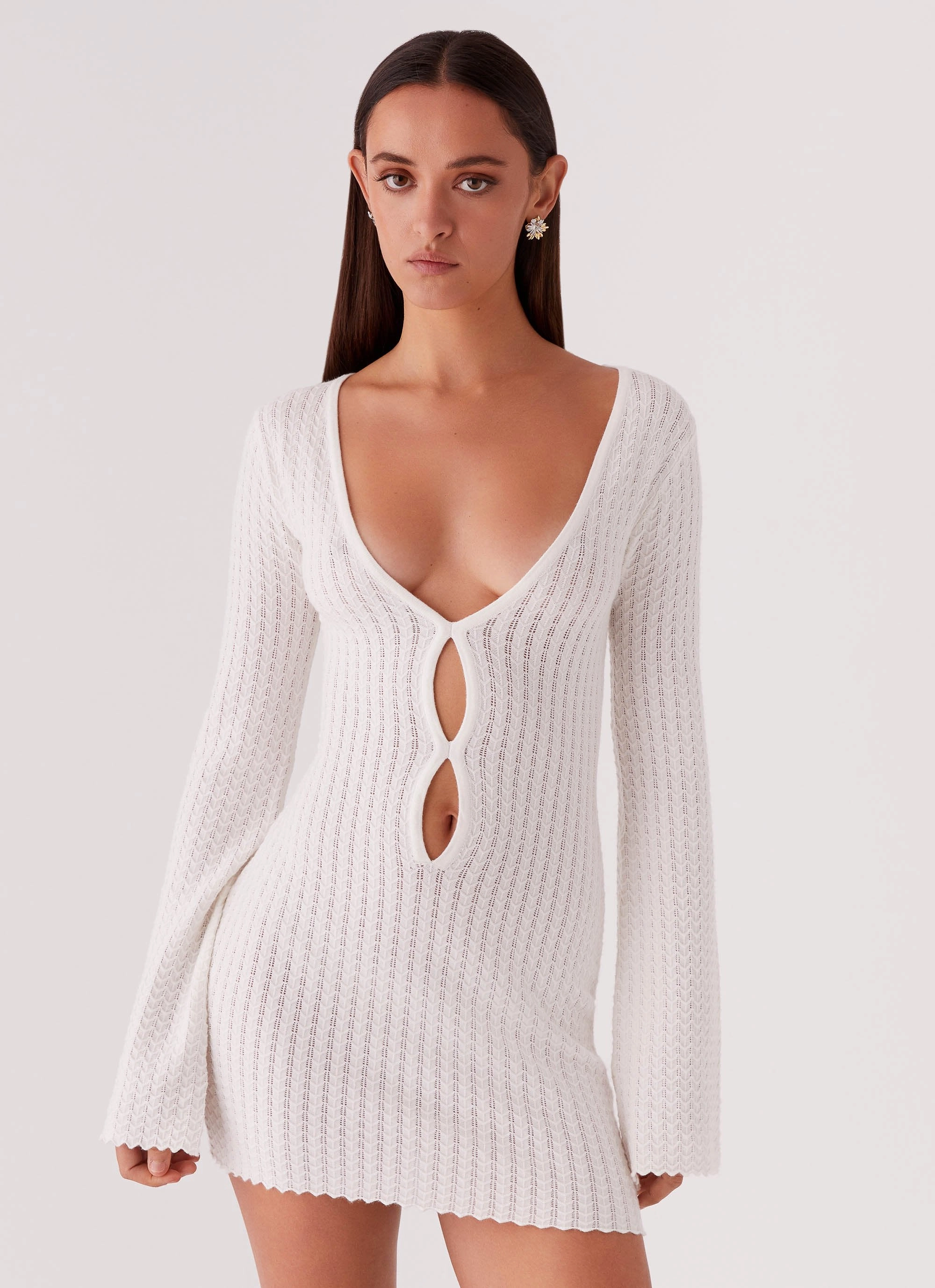 Full Coverage Lavelle Knit Mini Dress - Ivory