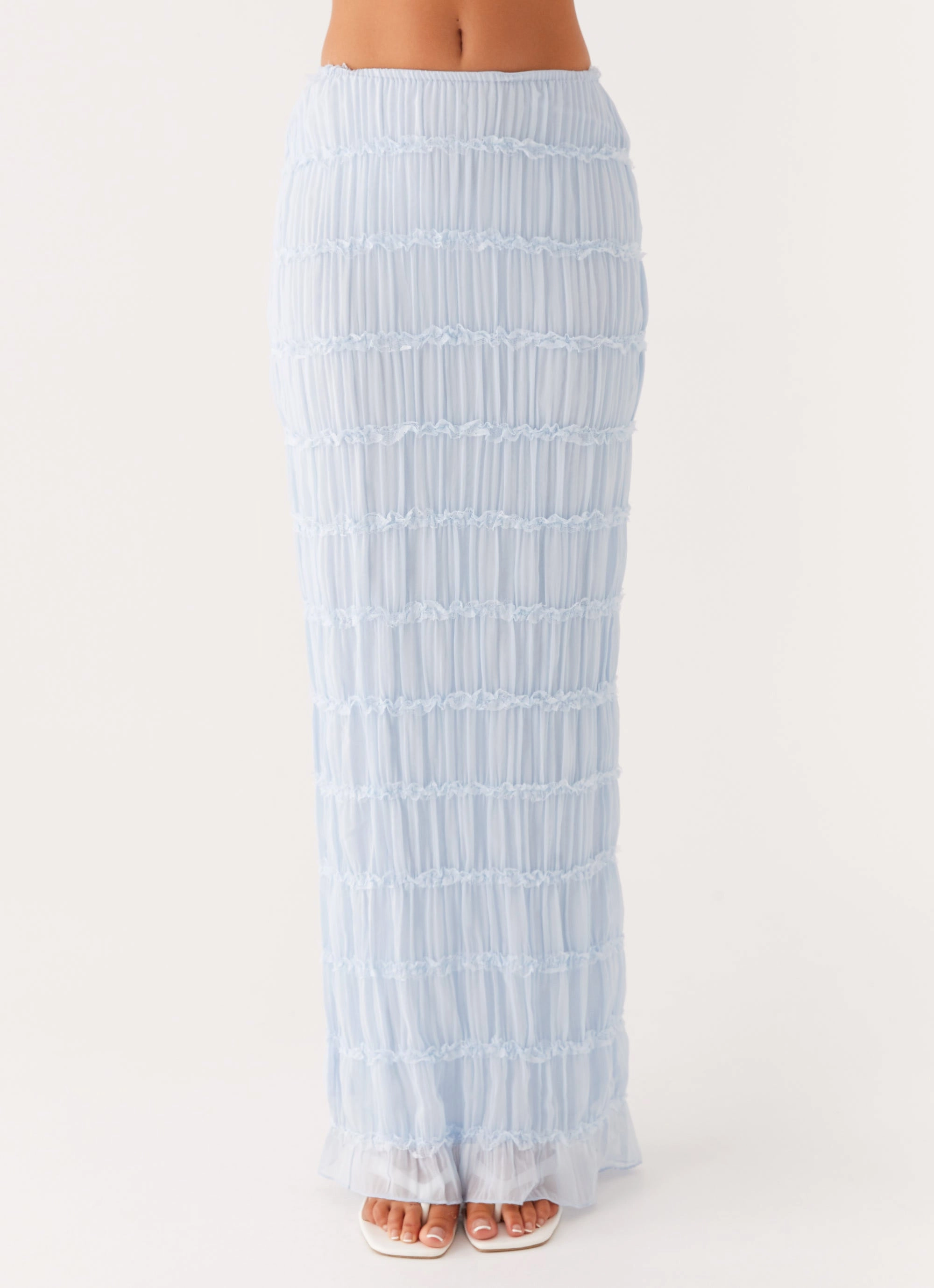 Perfect Length OdorResistantFinish Daydreaming Low Rise Maxi Skirt - Blue