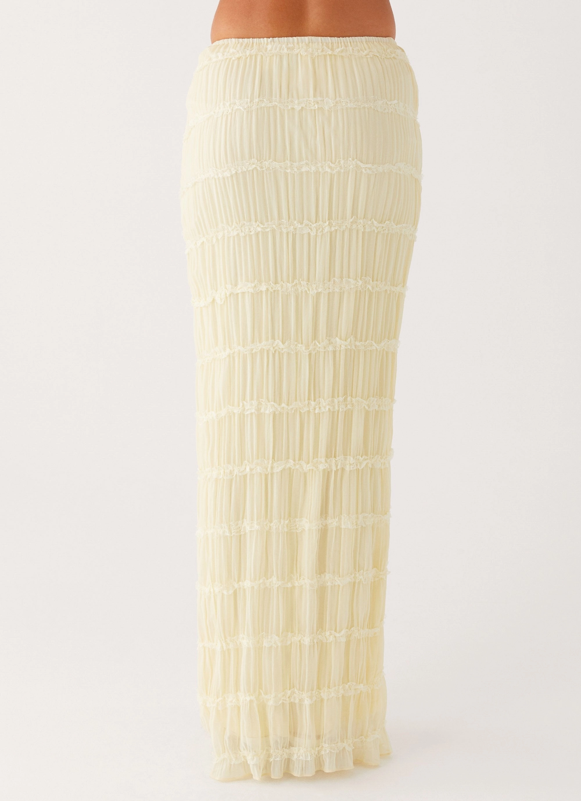 Daydreaming Low Rise Maxi Skirt - Yellow clean look