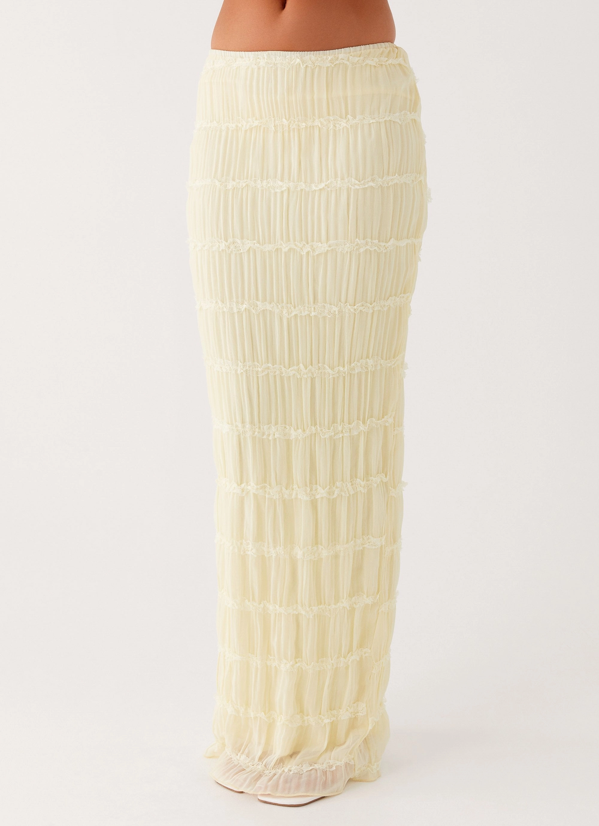 Full Motion Daydreaming Low Rise Maxi Skirt - Yellow