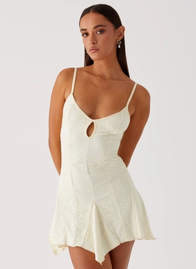 Surry Mini Dress - Yellow Retro Detail