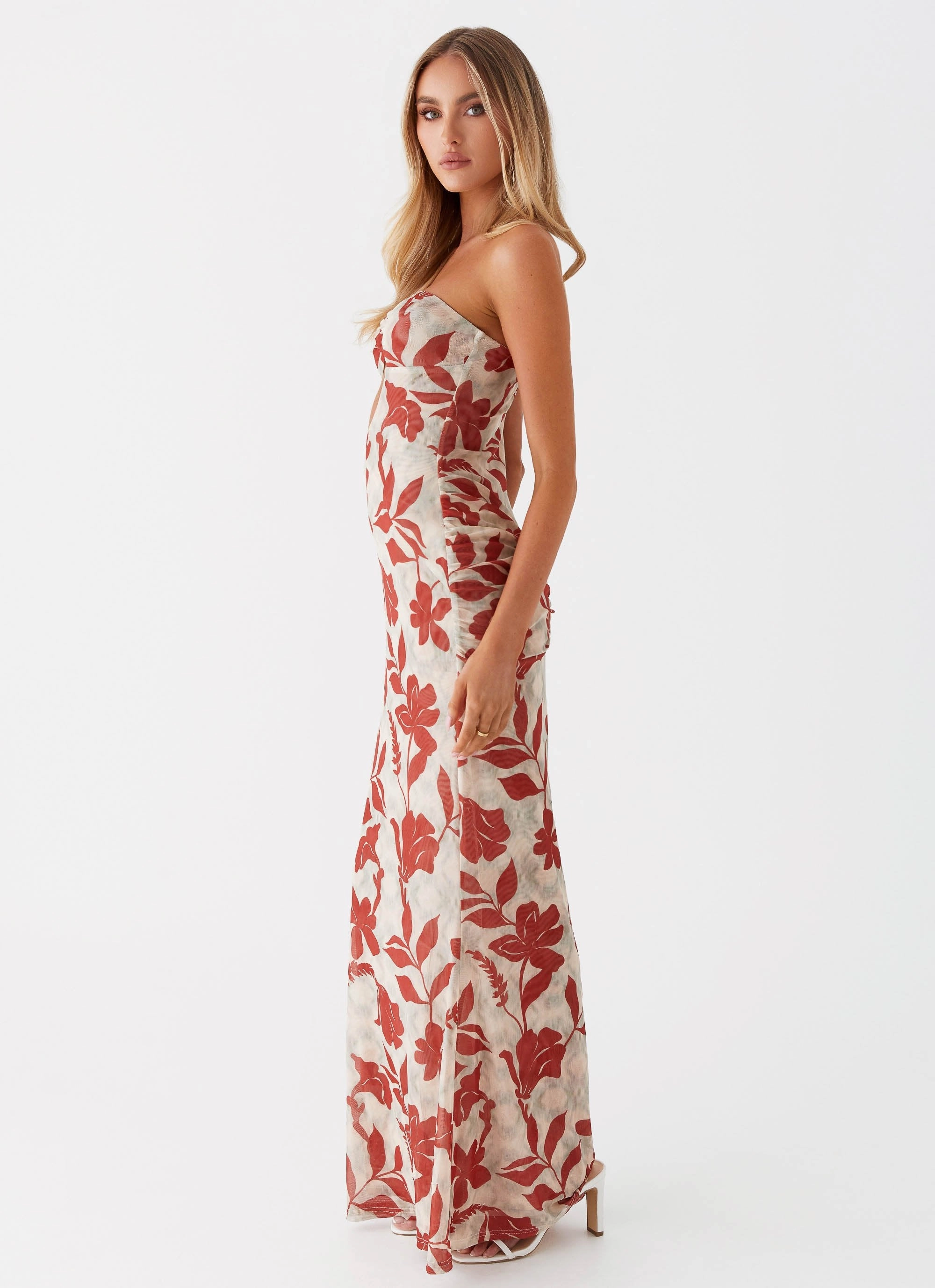 garden party Dearest Maxi Dress - Red Green Floral