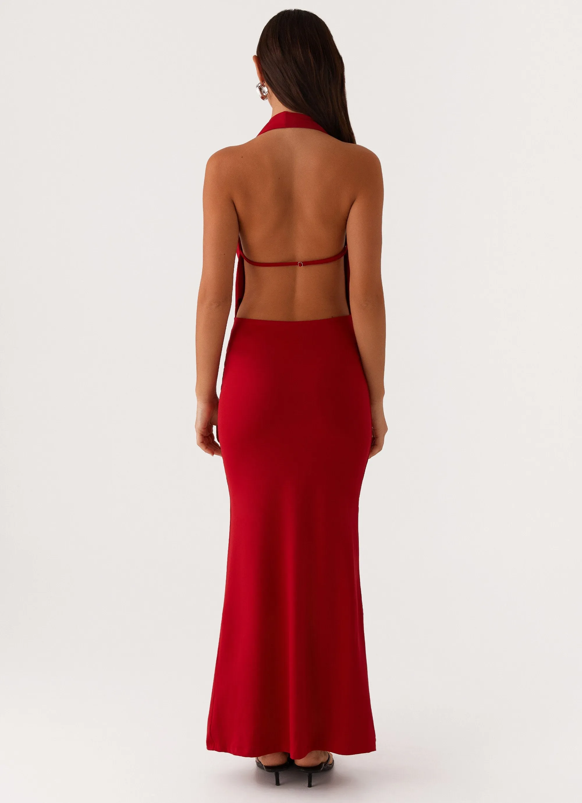 Dedicated Maxi Dress - Red Drapey Fabric Breathable Comfort Wear