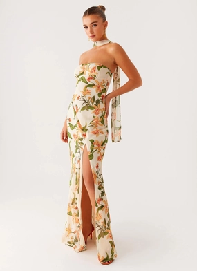 All Day Ready Grace Glow Gali Strapless Maxi Dress - Floral Print