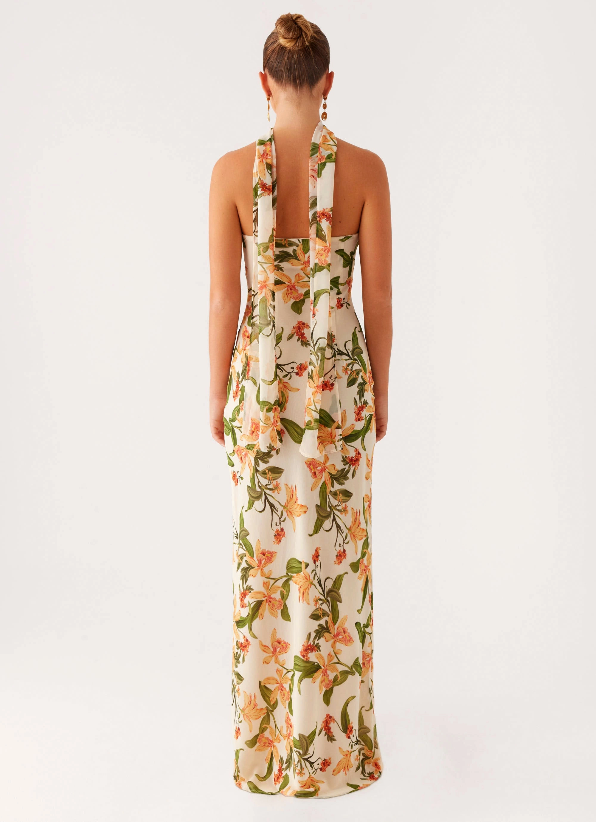 Flowy casual dress Comfortable casual dress Gali Strapless Maxi Dress - Floral Print