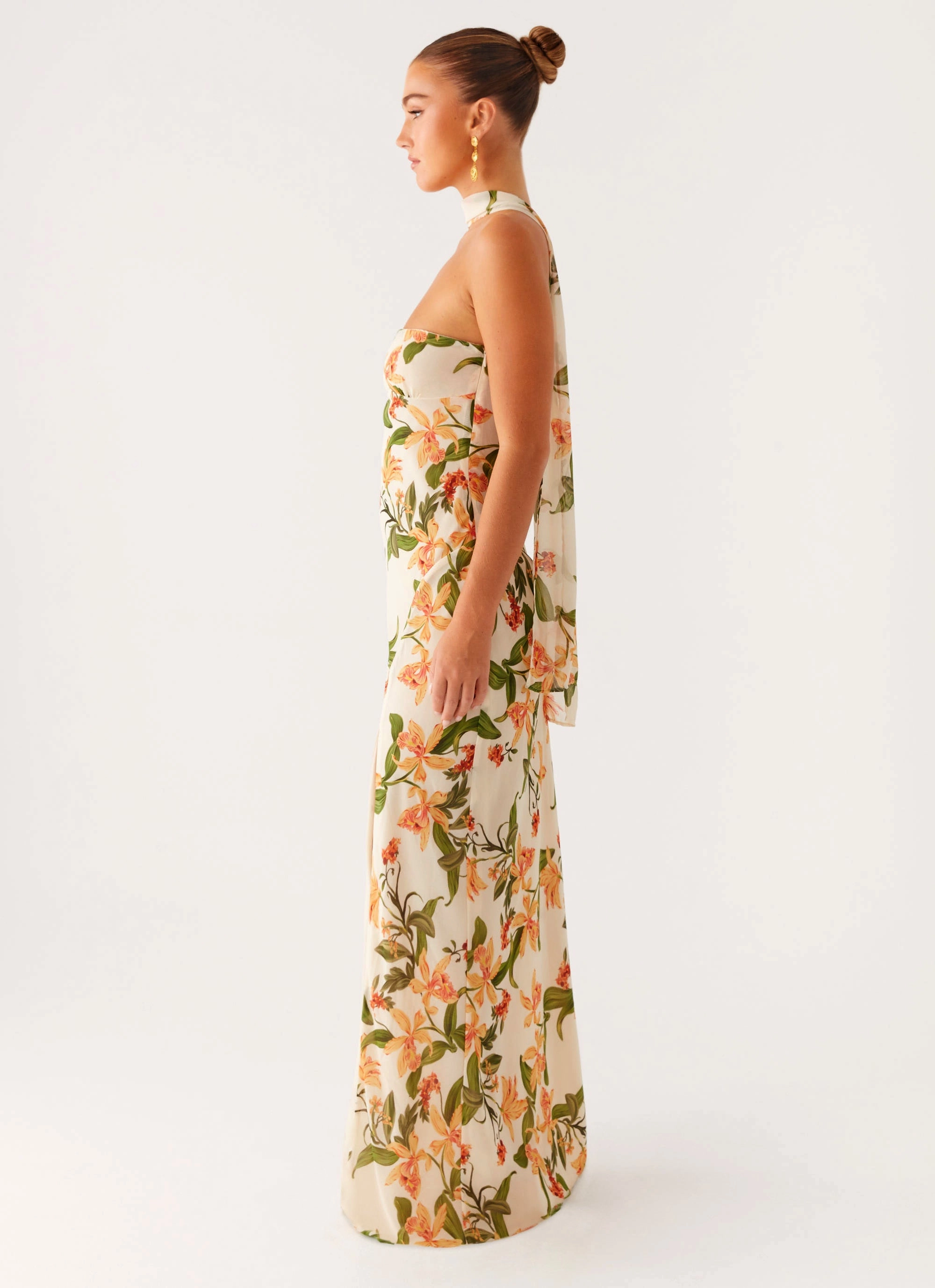 Gali Strapless Maxi Dress - Floral Print Timeless fitted silhouette Layering Comfort
