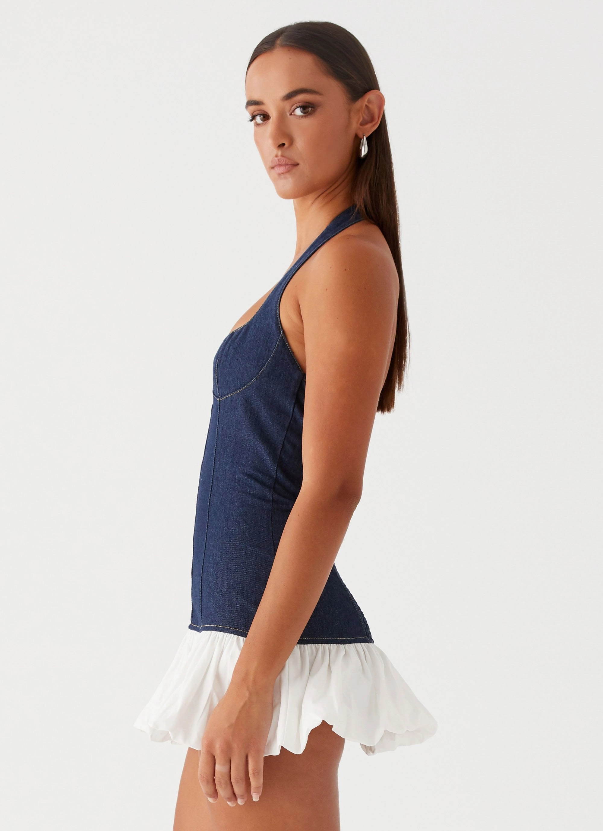 relaxed elegance Georgina Denim Mini Dress - Blue