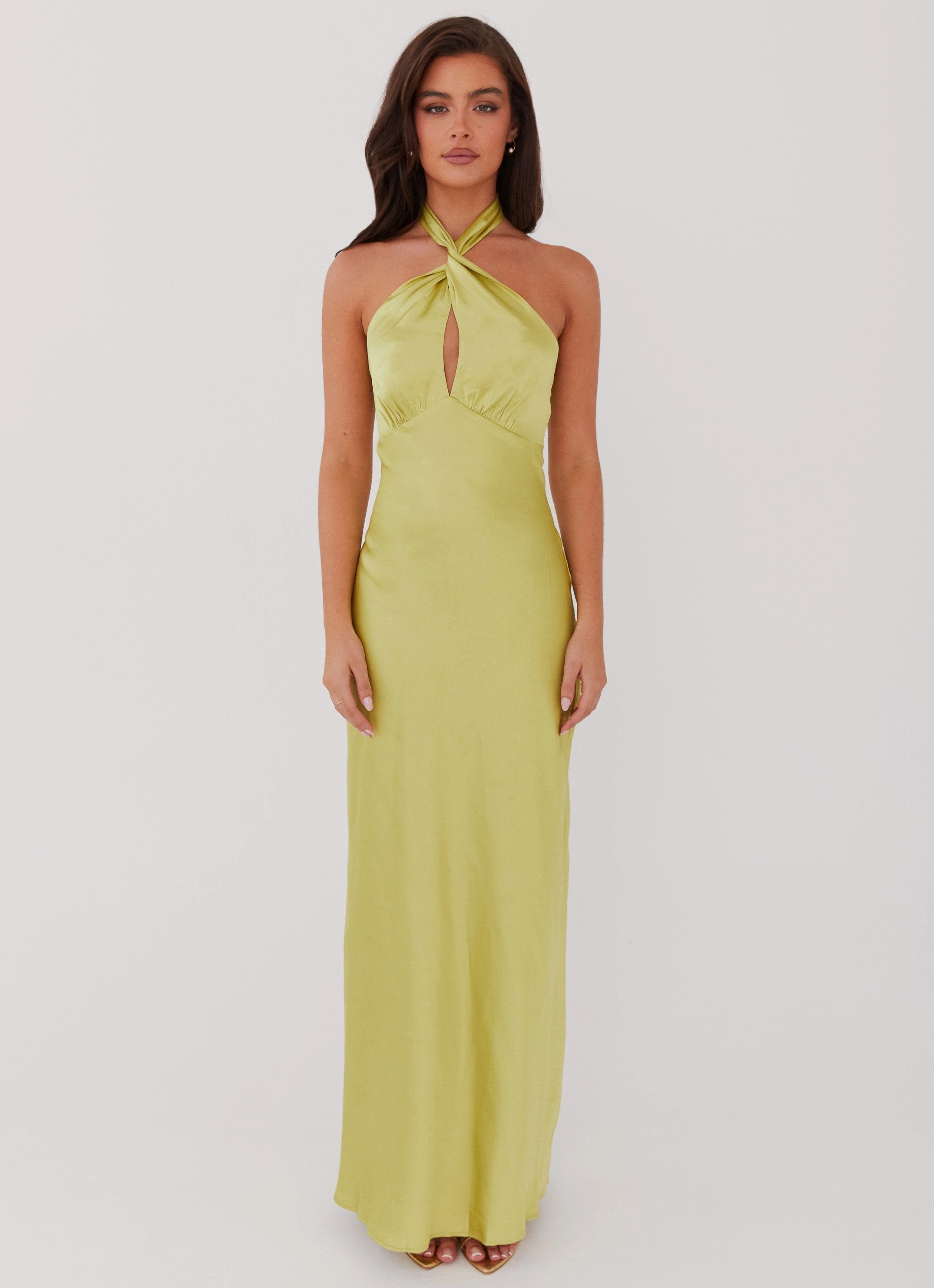 Elowen Maxi Dress - Chartreuse Comfy Flex Brunch Tone