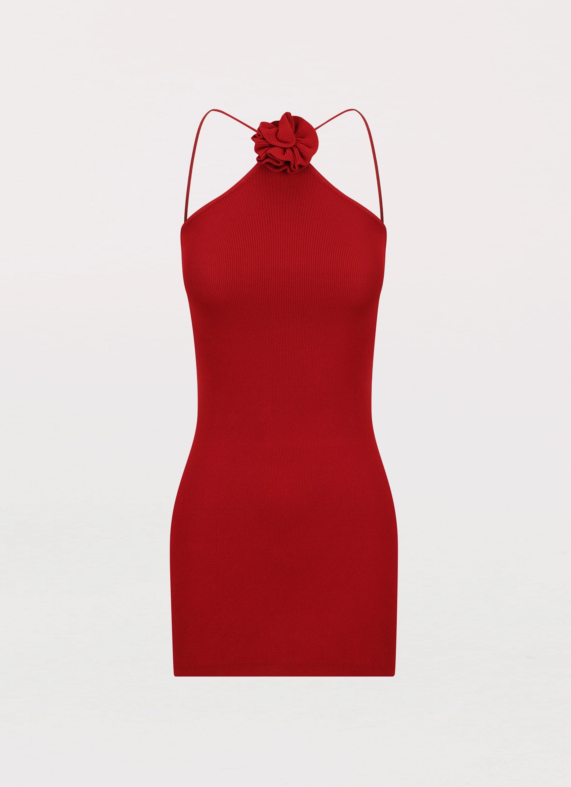 Delphi Rose Knit Mini Dress - Rouge Red Perfect Fit Wear Contemporary Fit