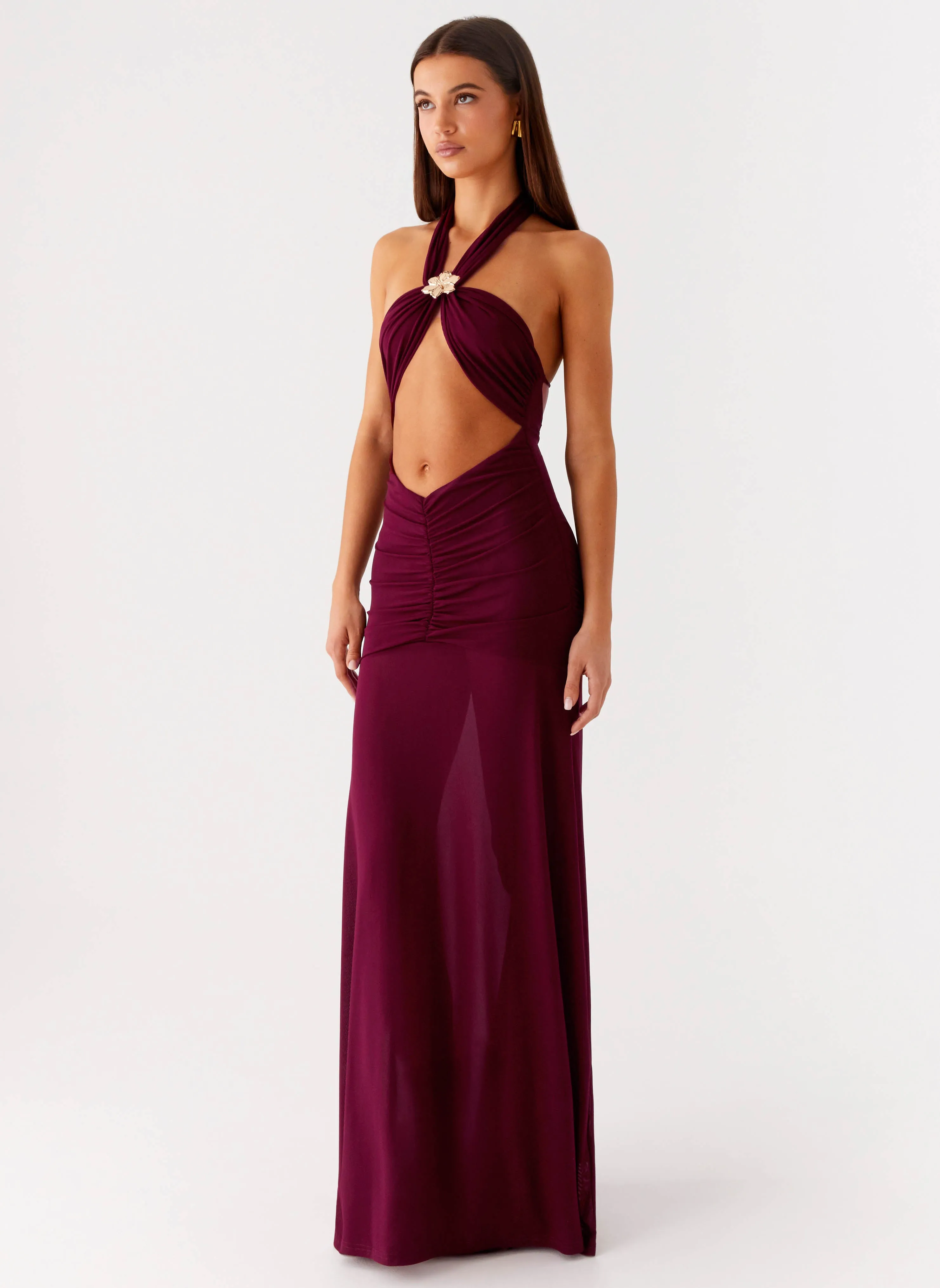 Deltina Maxi Dress - Boysenberry Chic Rhythm Sweetheart Cut