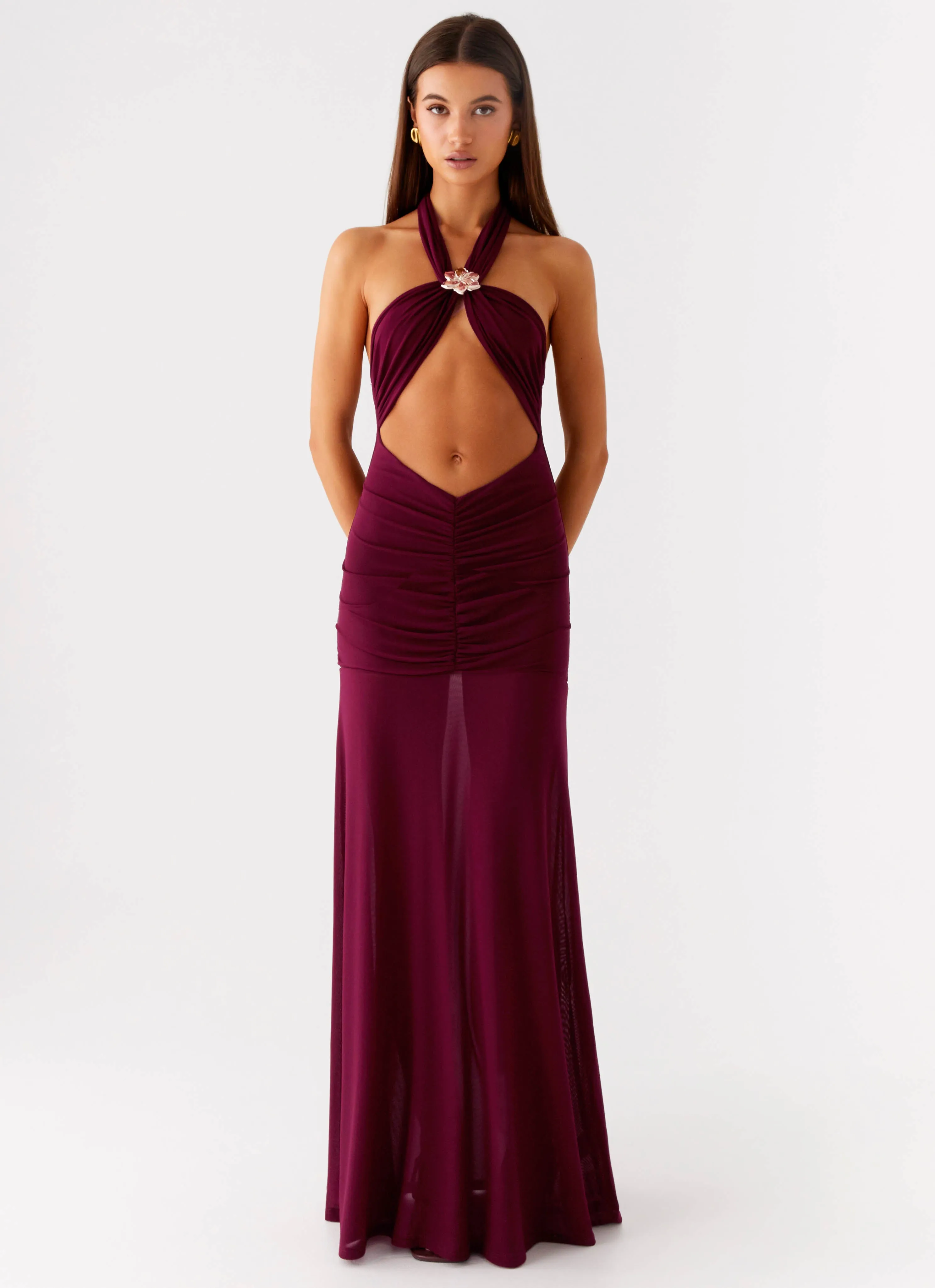Deltina Maxi Dress - Boysenberry Flowy Cut Light Fit