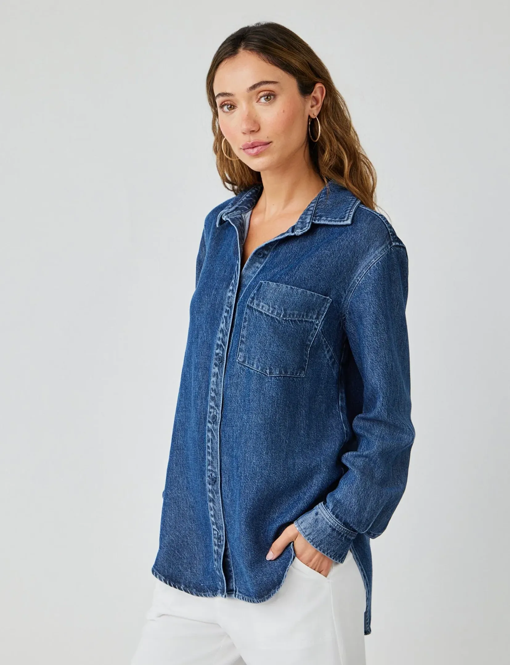 Denim Button Down Shirt, Horizon Wash