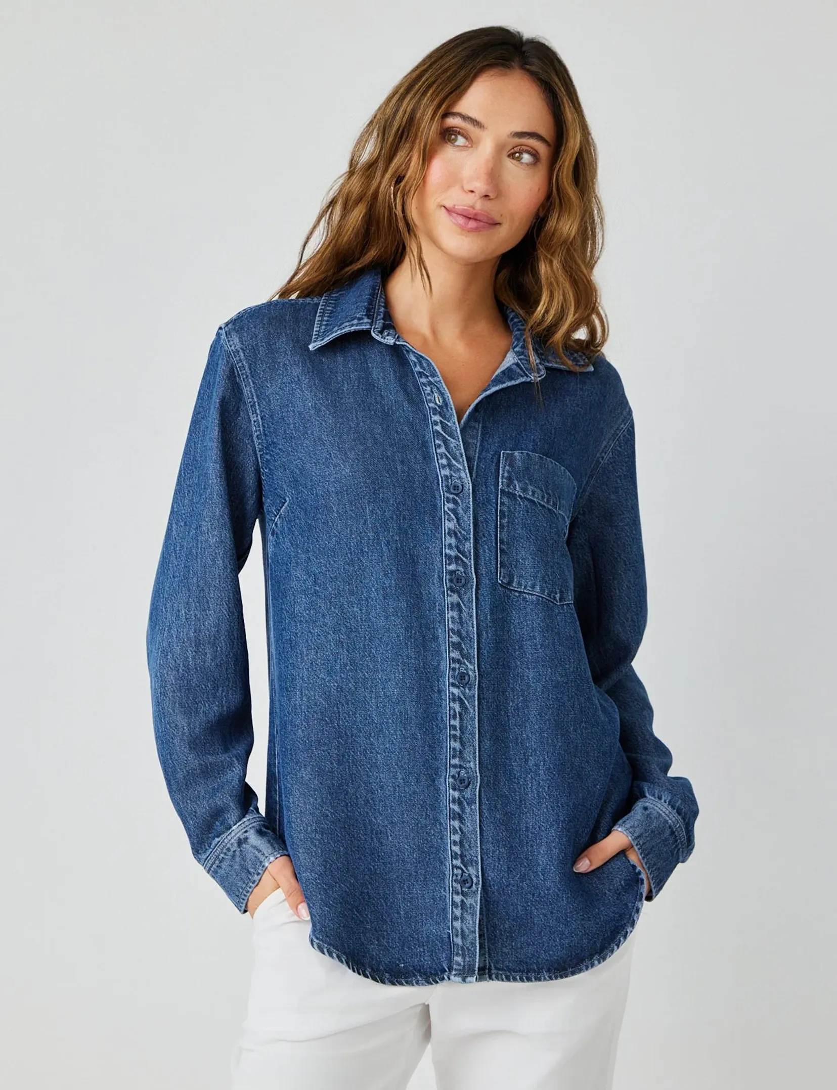 Denim Button Down Shirt, Horizon Wash