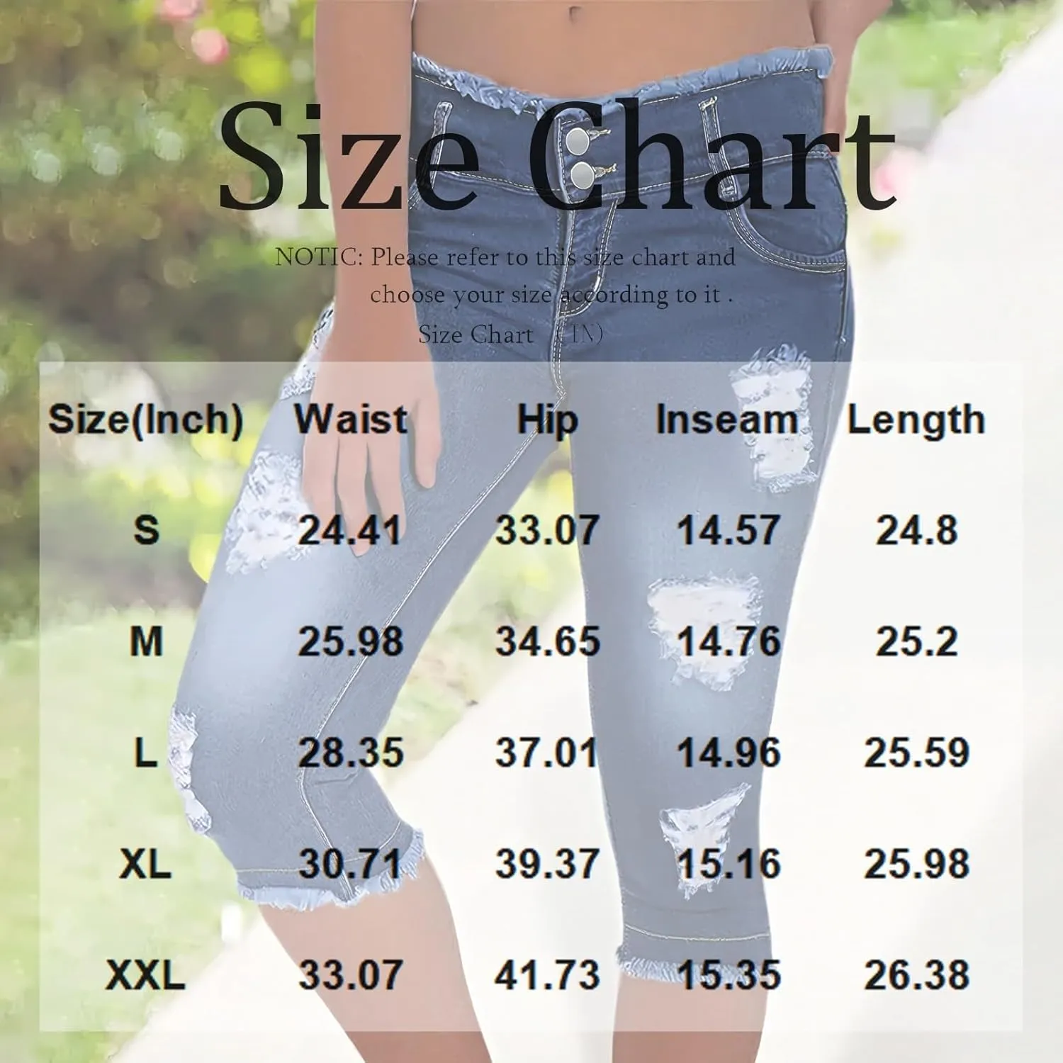 Denim Capris for Women Stretchy Low Rise Ripped Skinny Jeans Curvy Jeggings Distressed Denim Capri Leggings