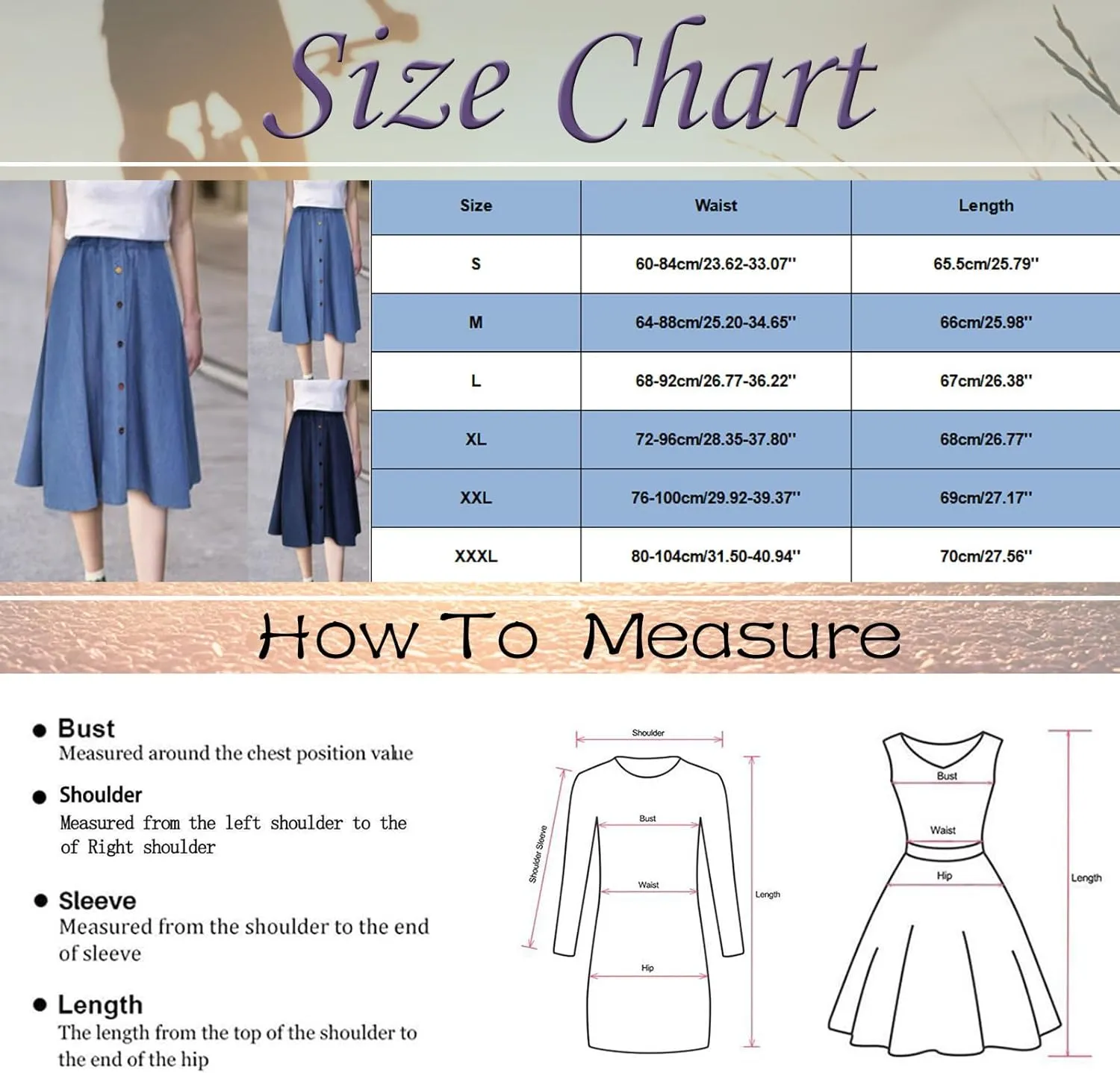 Denim Skirt for Women Elastic High Waist Button Front A Line Skirt Knee Length Stretchy Flared Flowy Skirts