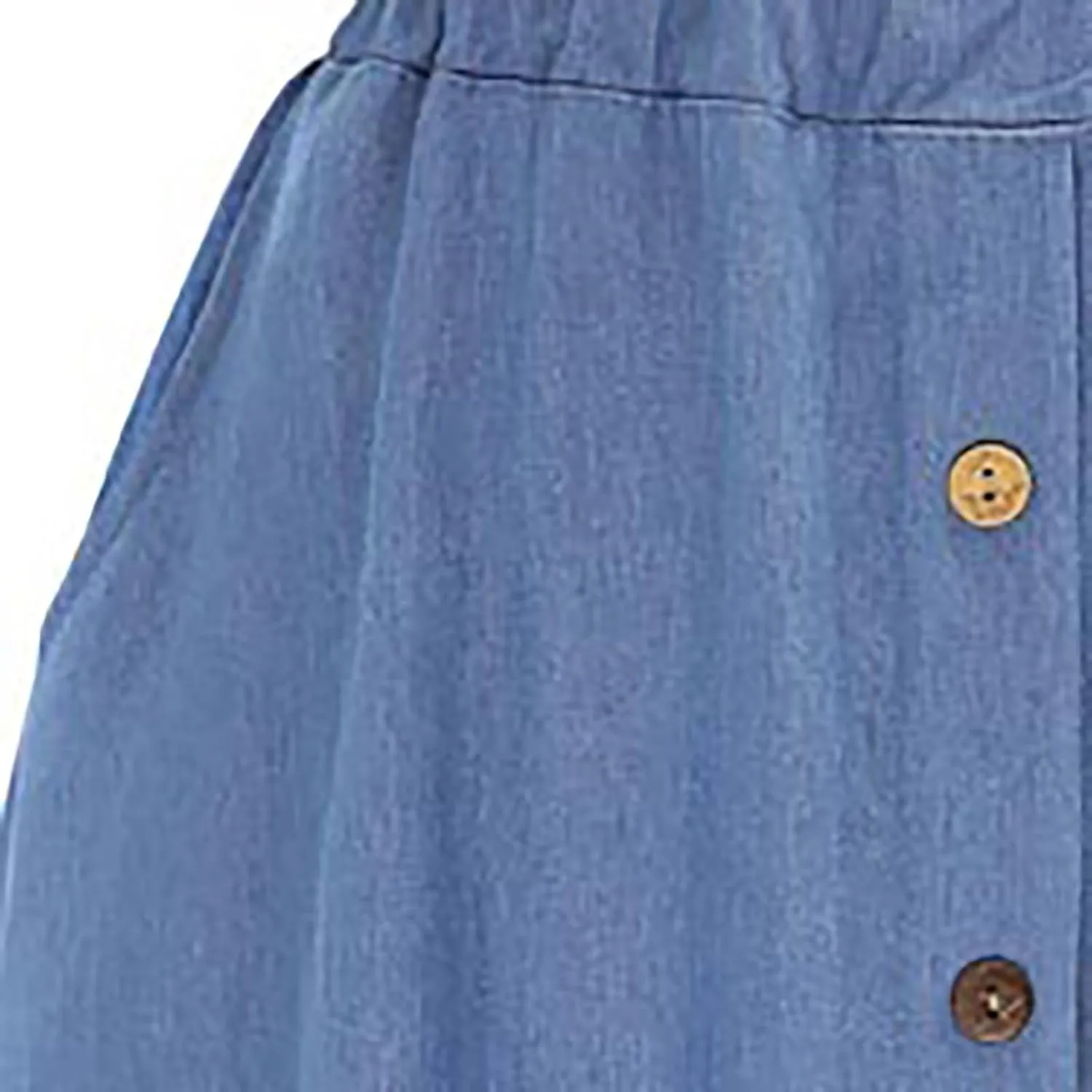 Denim Skirt for Women Elastic High Waist Button Front A Line Skirt Knee Length Stretchy Flared Flowy Skirts