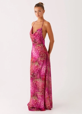 Fantasy Maxi Dress - Lavender Lagoon Silky Shine